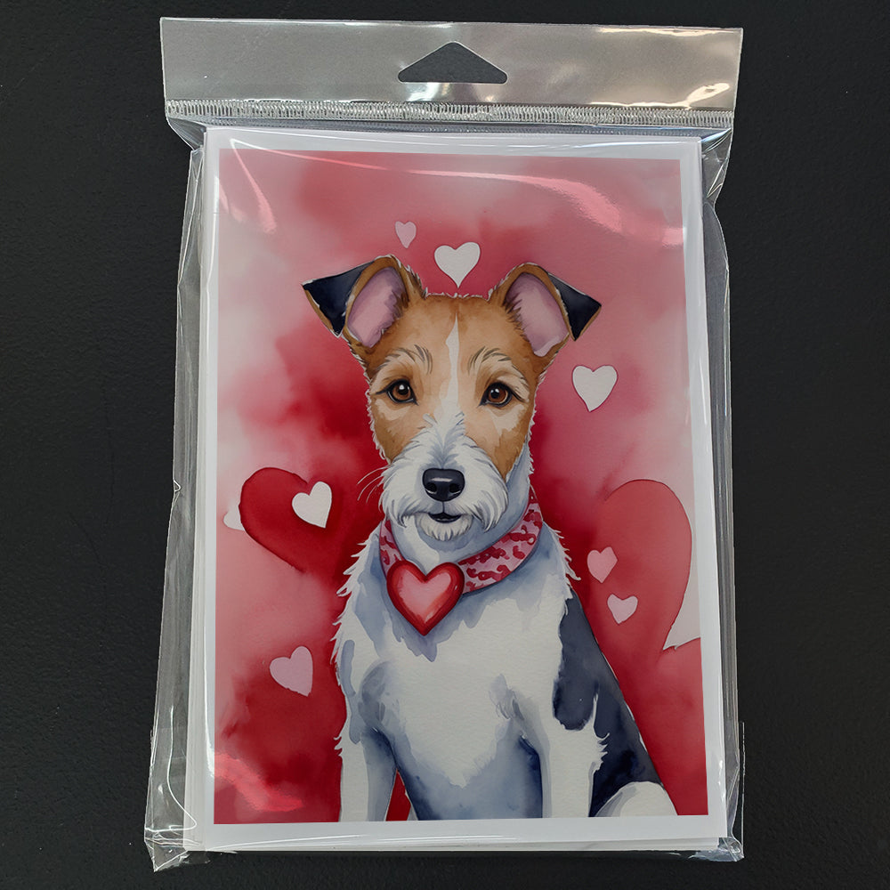 Fox Terrier My Valentine Greeting Cards Pack of 8
