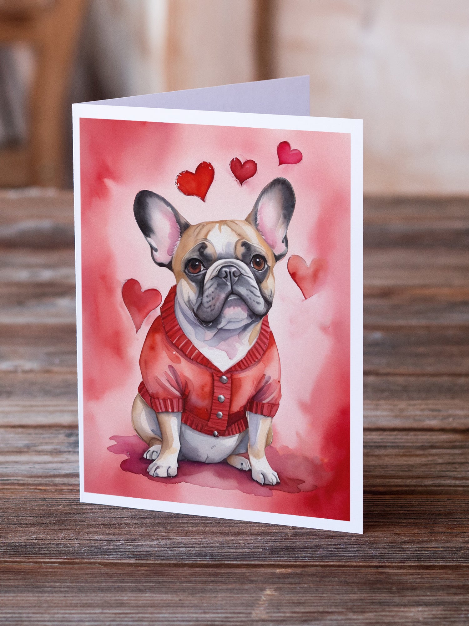 French Bulldog My Valentine Greeting Cards Pack of 8