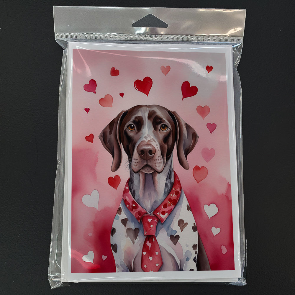 German Shorthaired Pointer My Valentine Greeting Cards Pack of 8