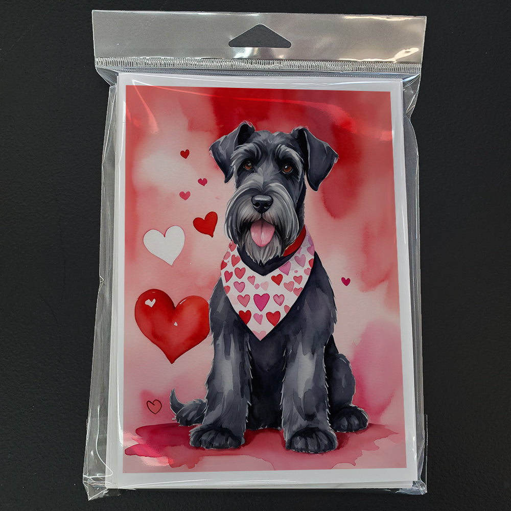 Giant Schnauzer My Valentine Greeting Cards Pack of 8