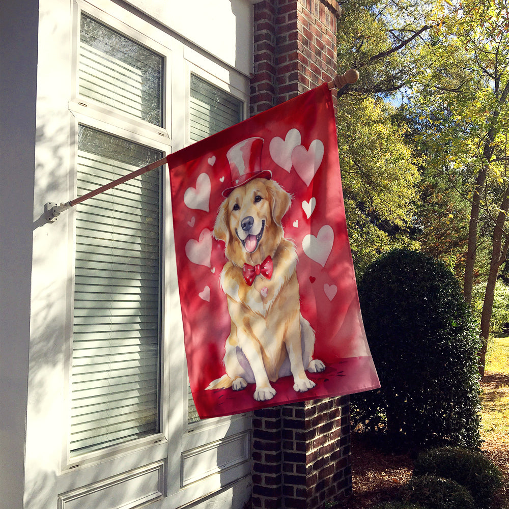 Buy this Golden Retriever My Valentine House Flag
