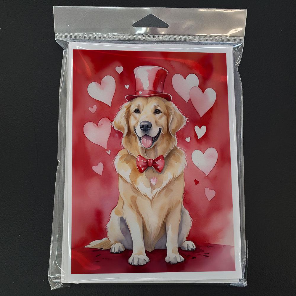 Golden Retriever My Valentine Greeting Cards Pack of 8