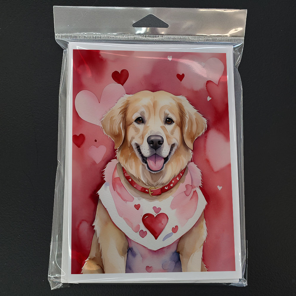 Golden Retriever My Valentine Greeting Cards Pack of 8
