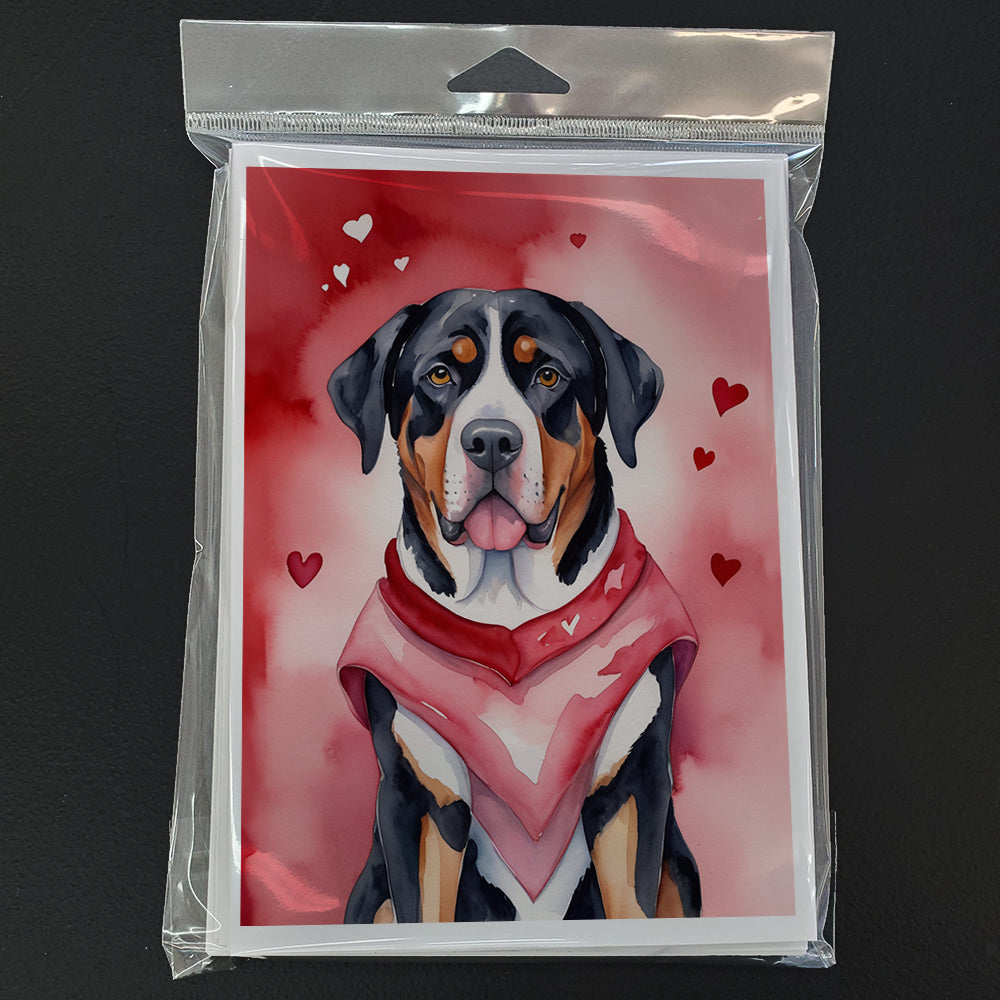 Greater Swiss Mountain Dog My Valentine Greeting Cards Pack of 8
