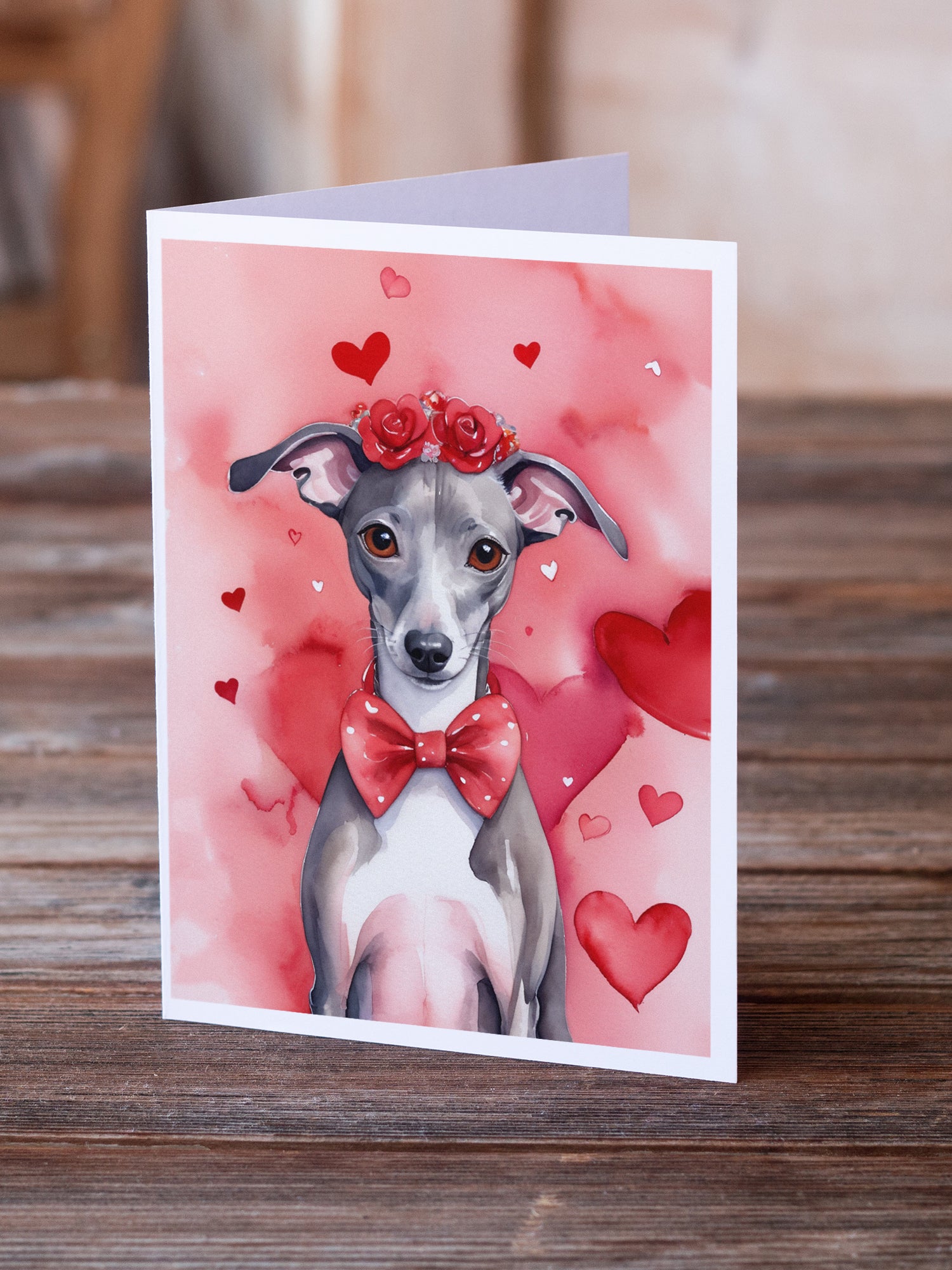 Italian Greyhound My Valentine Greeting Cards Pack of 8