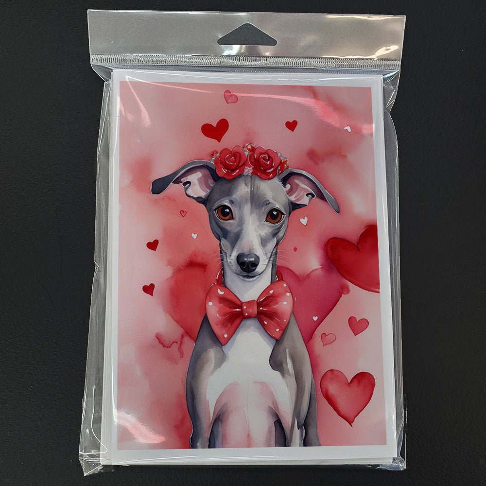 Italian Greyhound My Valentine Greeting Cards Pack of 8