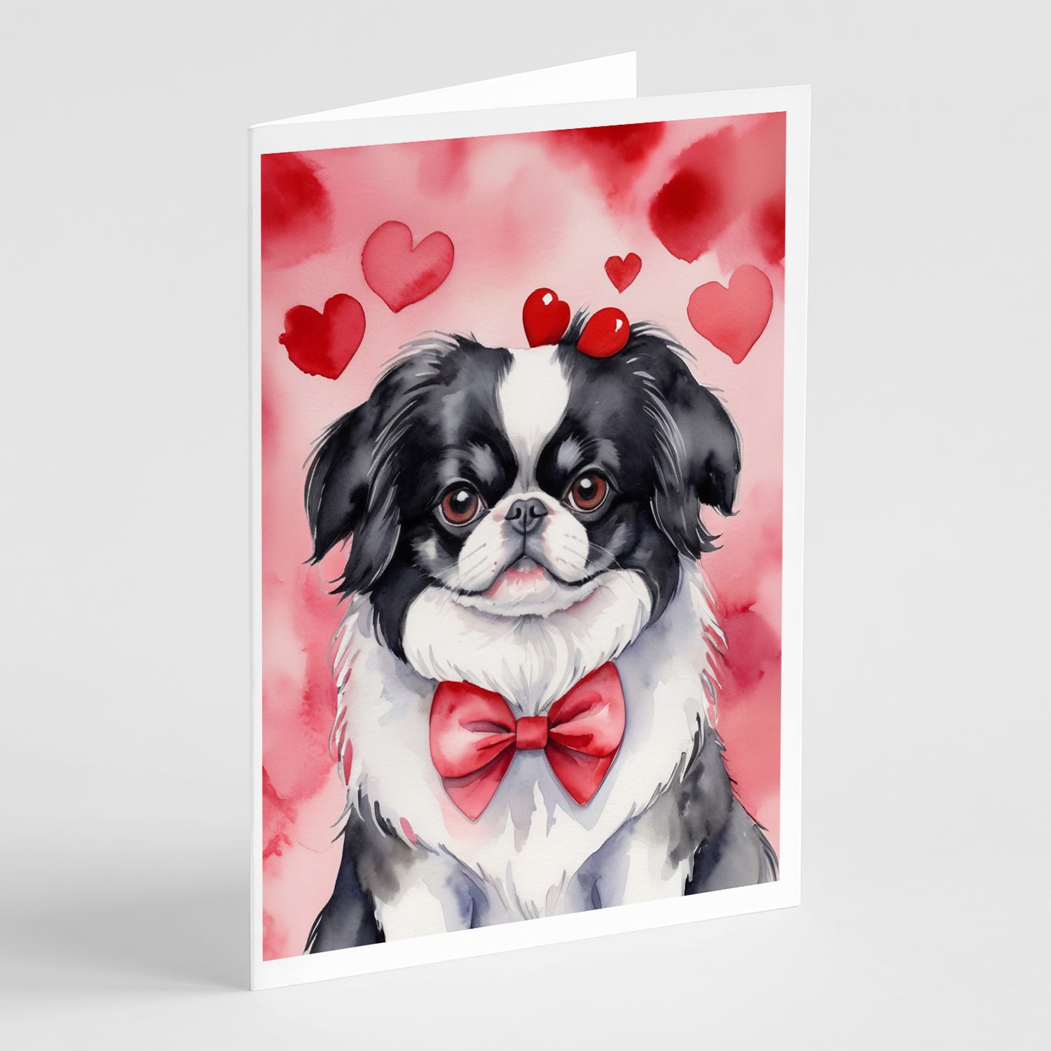 Buy this Japanese Chin My Valentine Greeting Cards Pack of 8