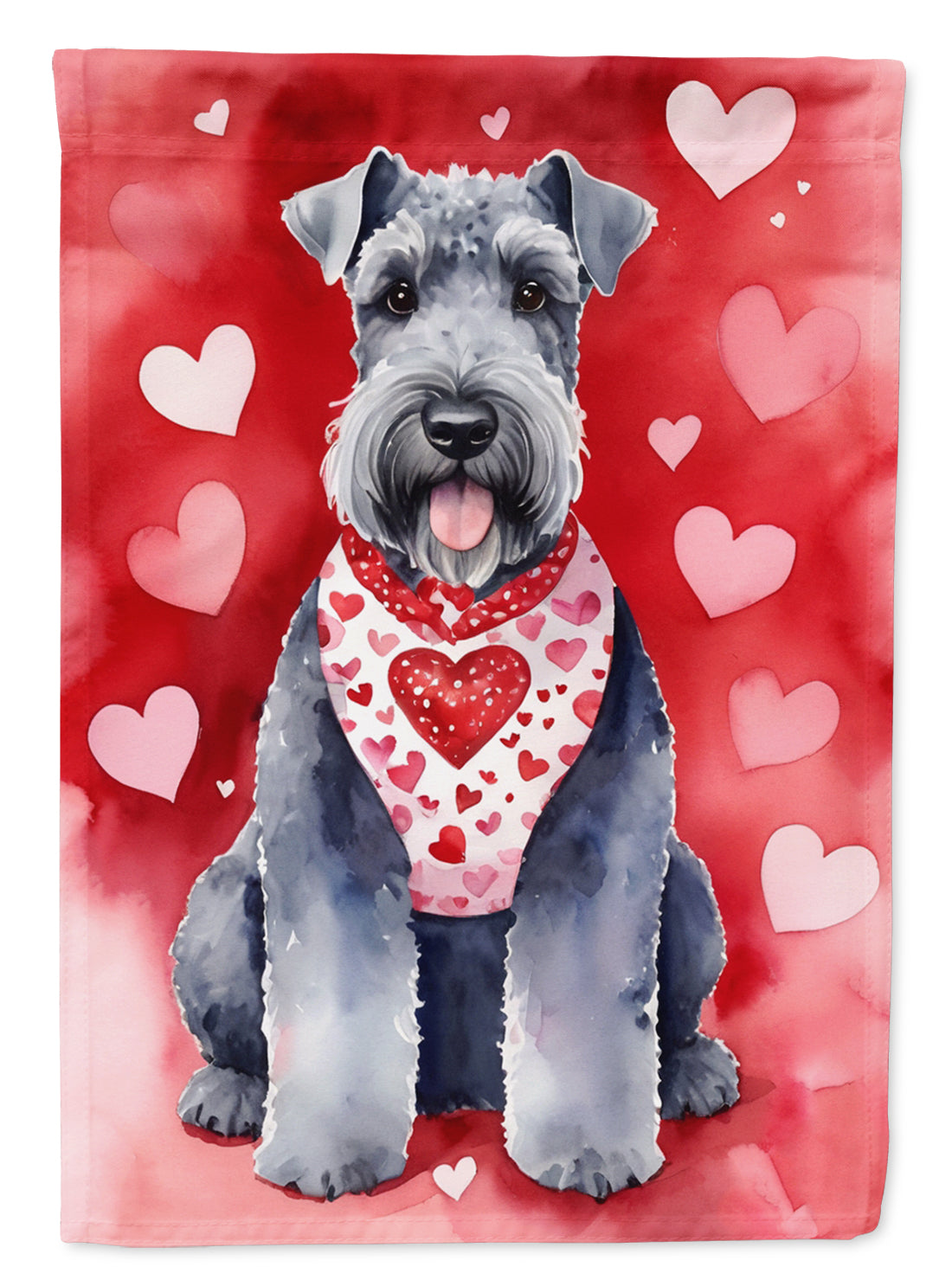 Buy this Kerry Blue Terrier My Valentine House Flag
