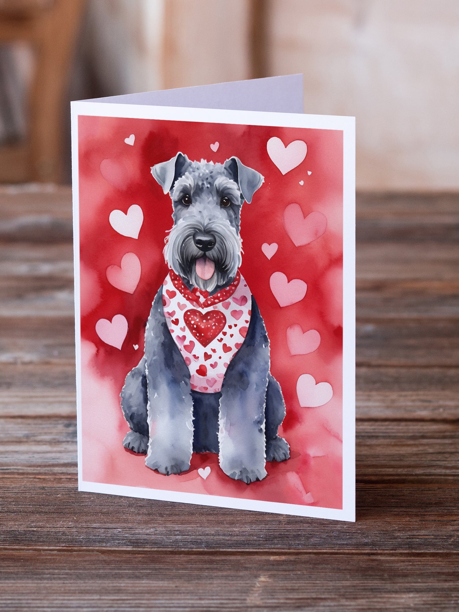 Kerry Blue Terrier My Valentine Greeting Cards Pack of 8