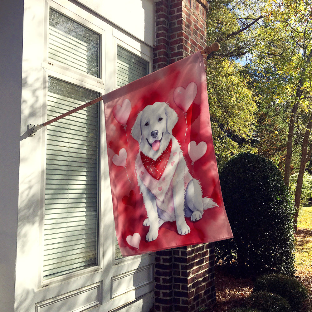 Kuvasz My Valentine House Flag