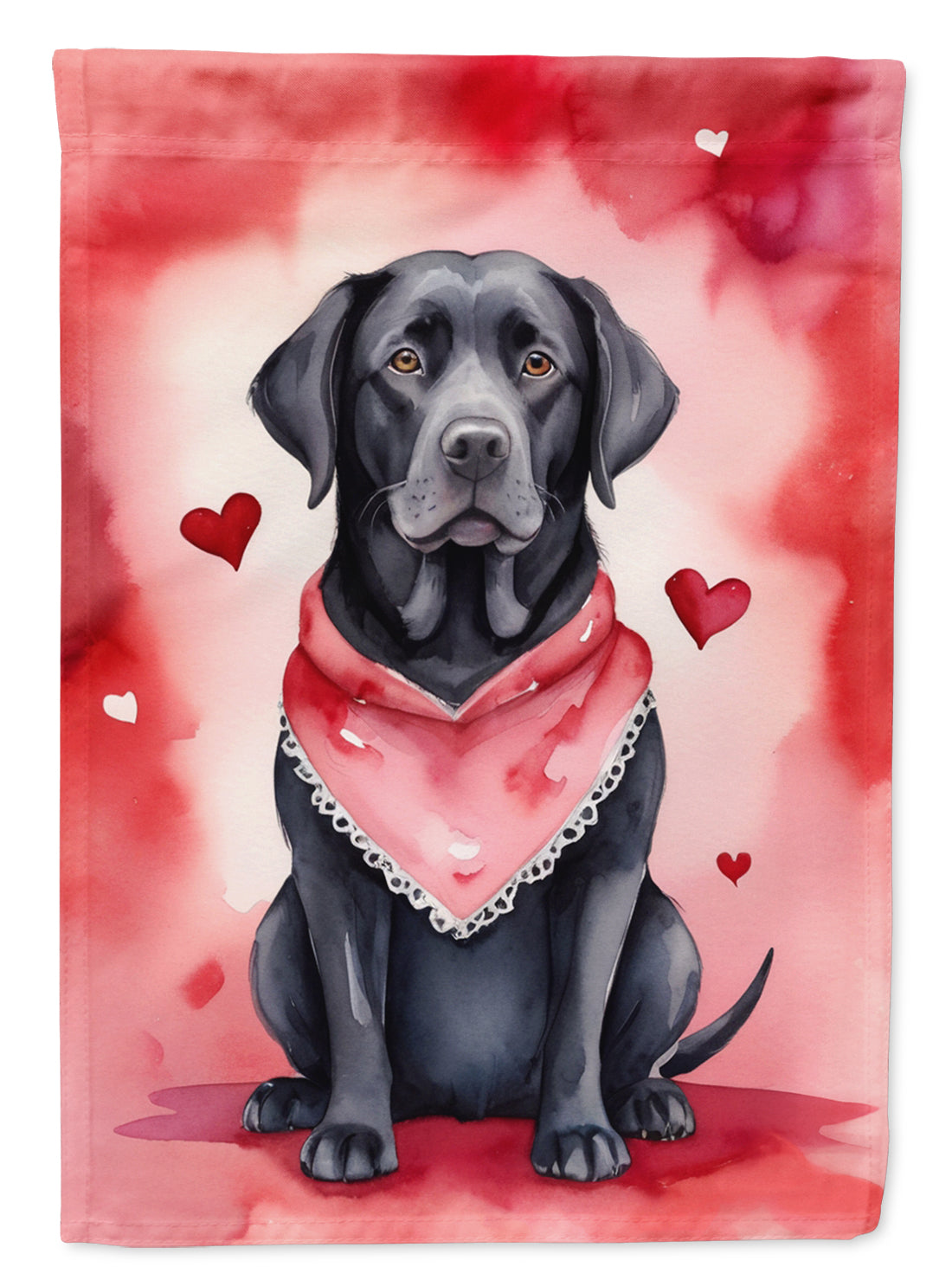 Buy this Black Labrador Retriever My Valentine House Flag