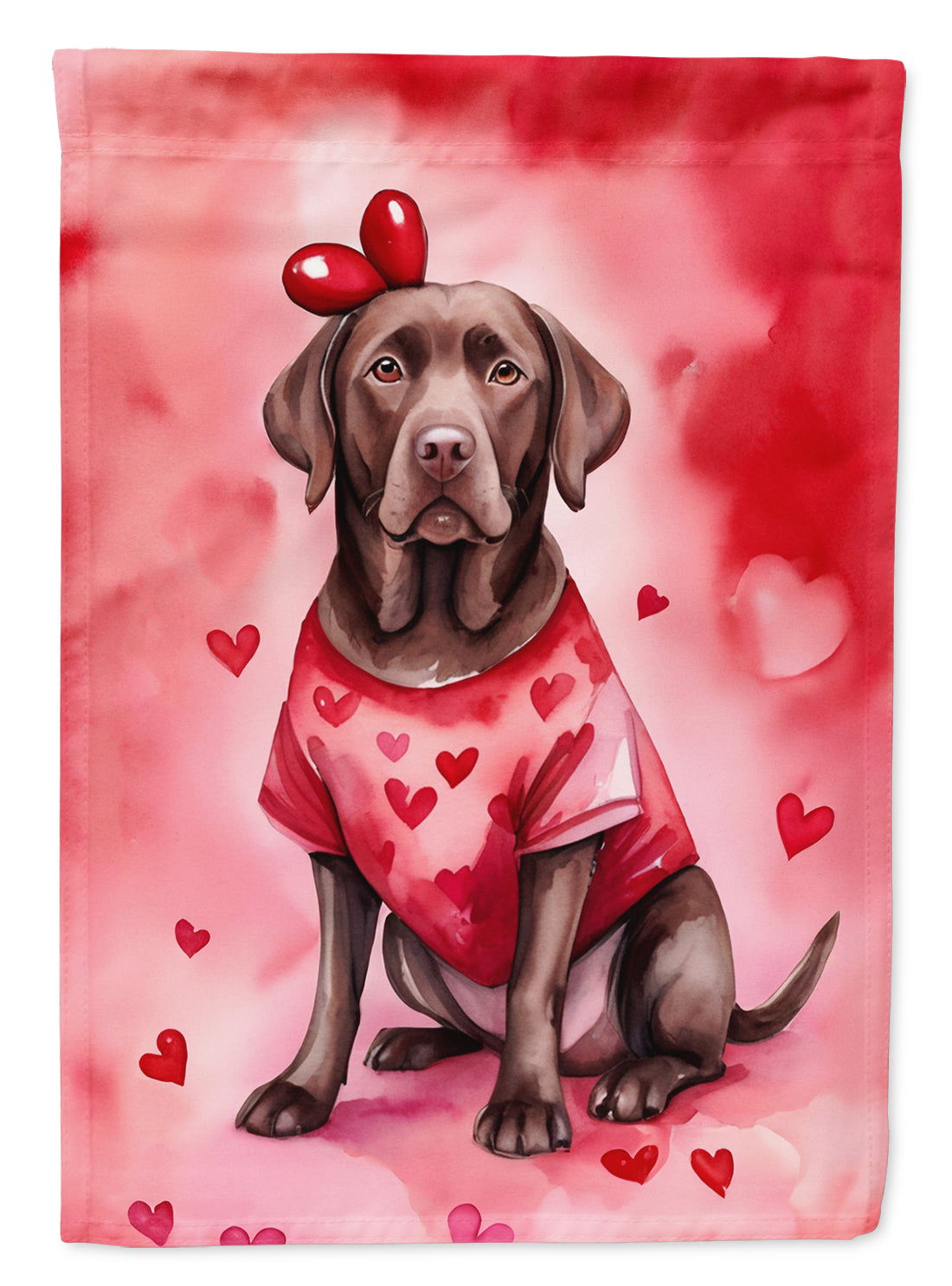 Buy this Chocolate Labrador Retriever My Valentine House Flag