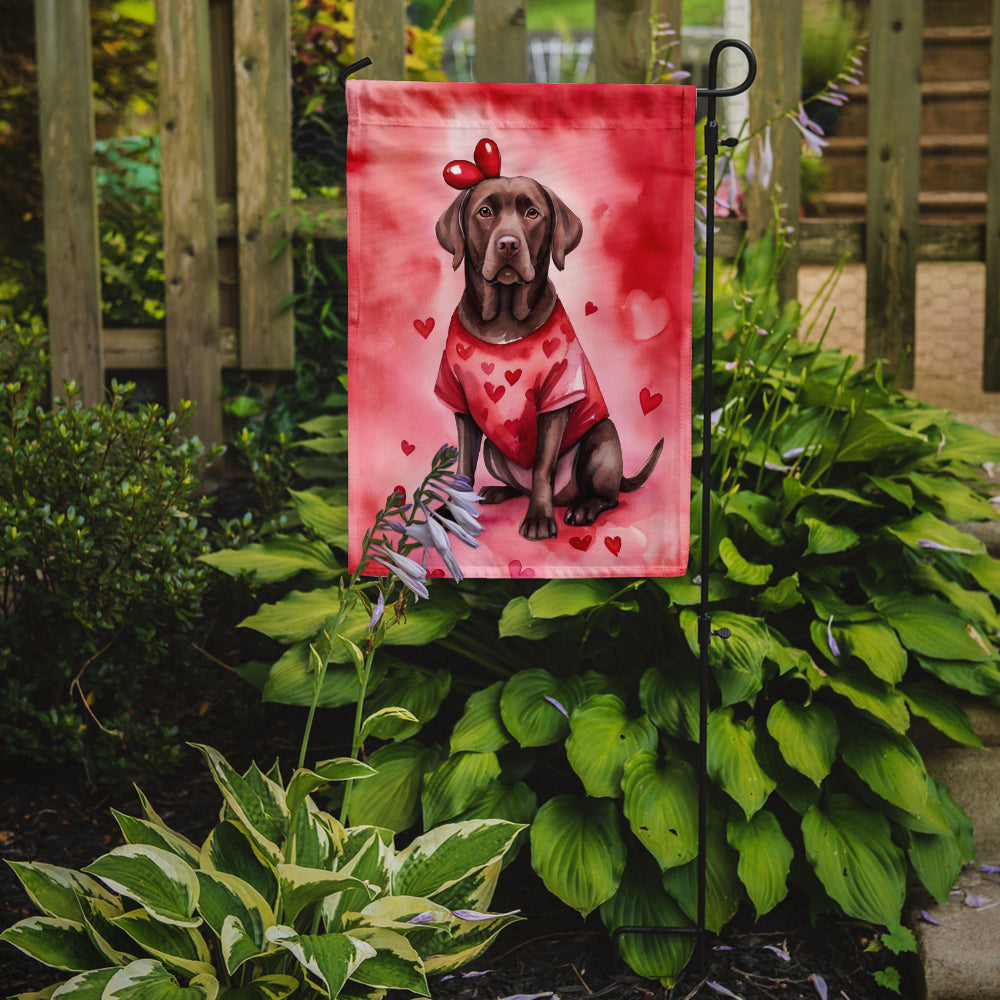 Buy this Chocolate Labrador Retriever My Valentine Garden Flag