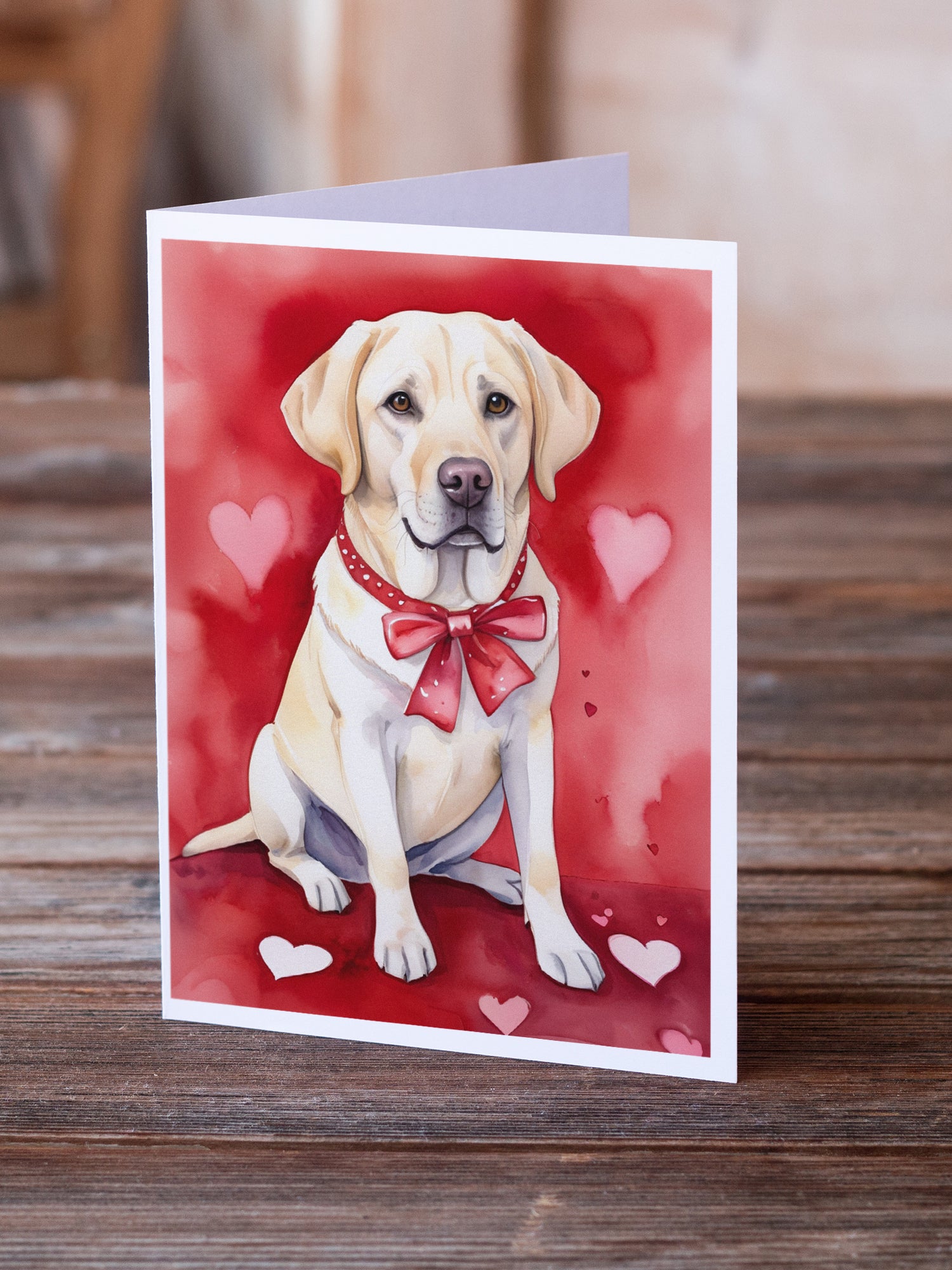 Yellow Labrador Retriever My Valentine Greeting Cards Pack of 8