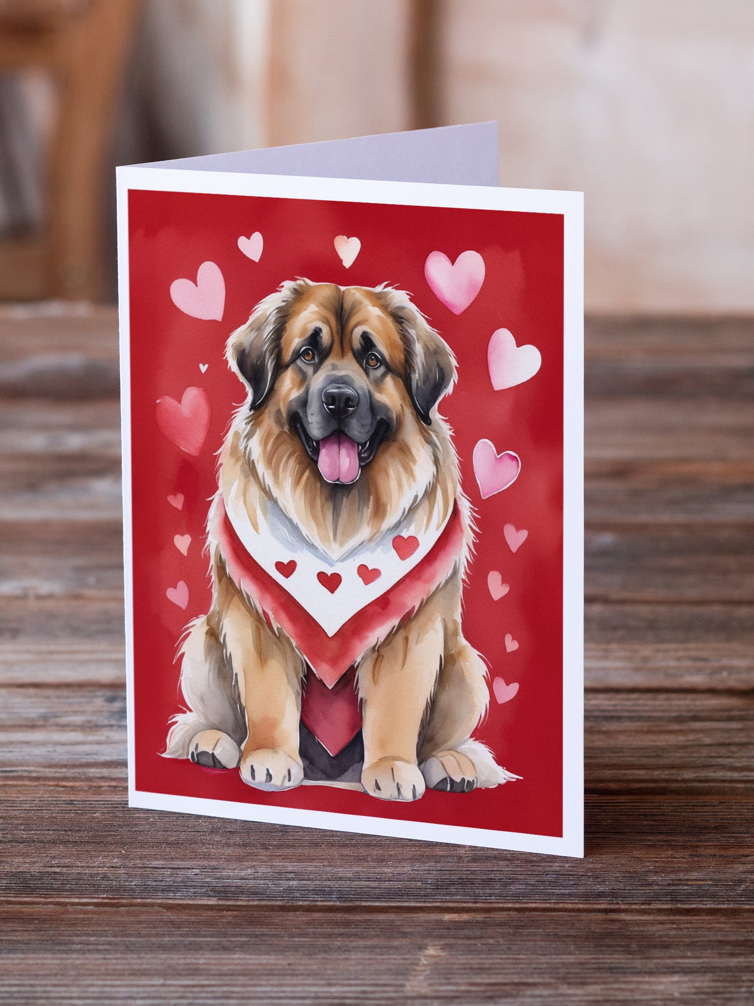 Leonberger My Valentine Greeting Cards Pack of 8