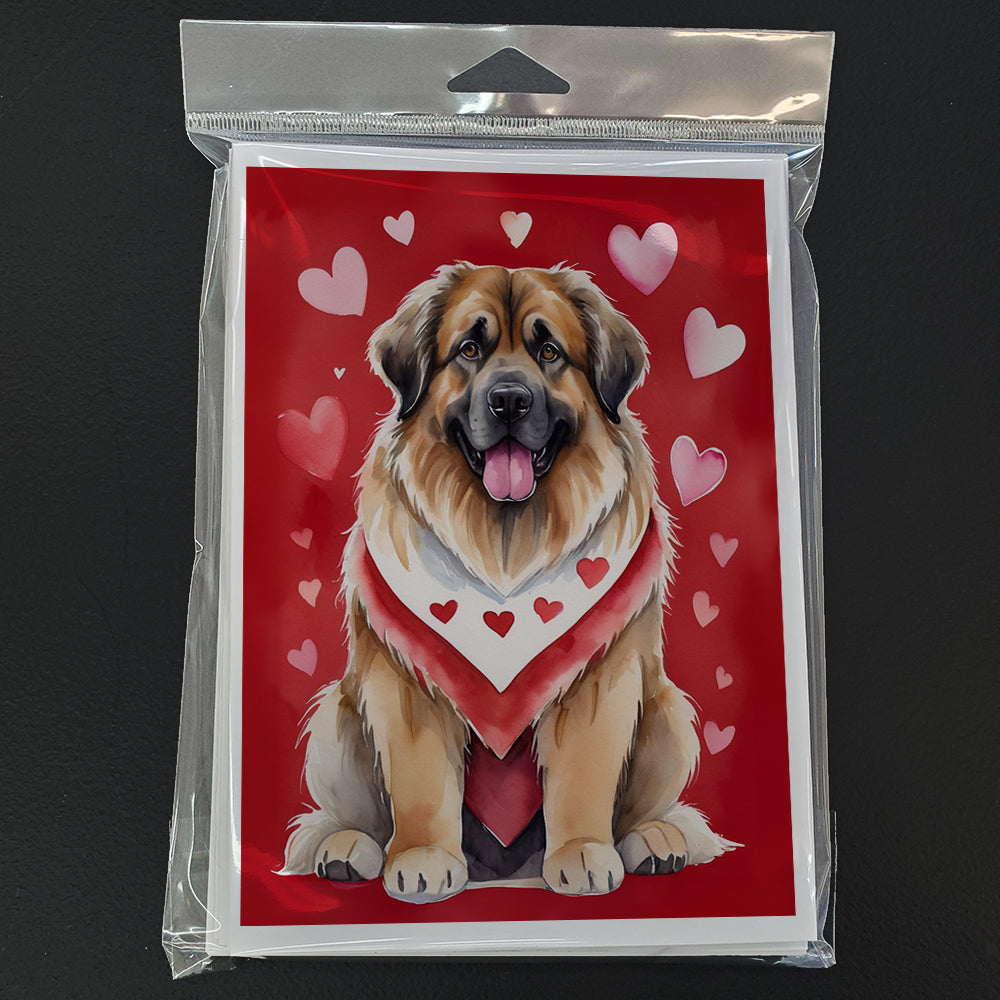 Leonberger My Valentine Greeting Cards Pack of 8