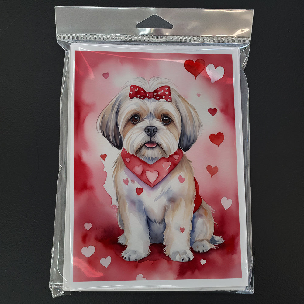 Lhasa Apso My Valentine Greeting Cards Pack of 8