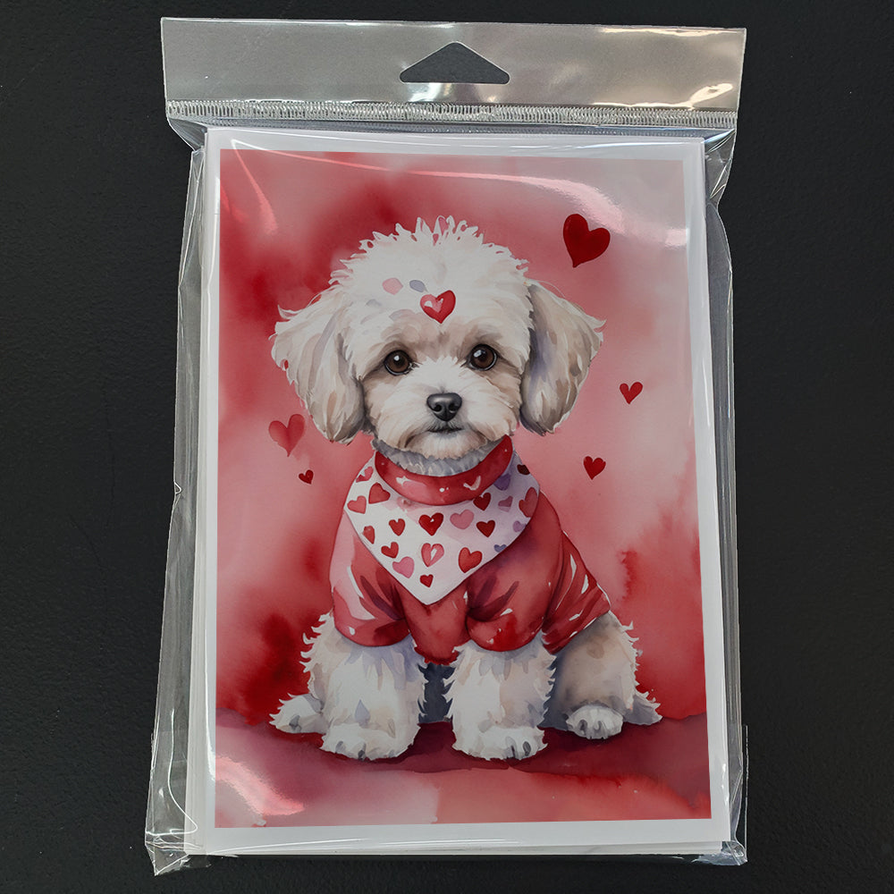 Maltipoo My Valentine Greeting Cards Pack of 8