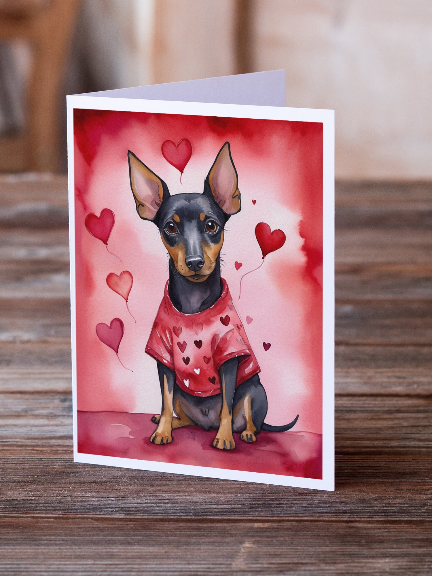 Manchester Terrier My Valentine Greeting Cards Pack of 8