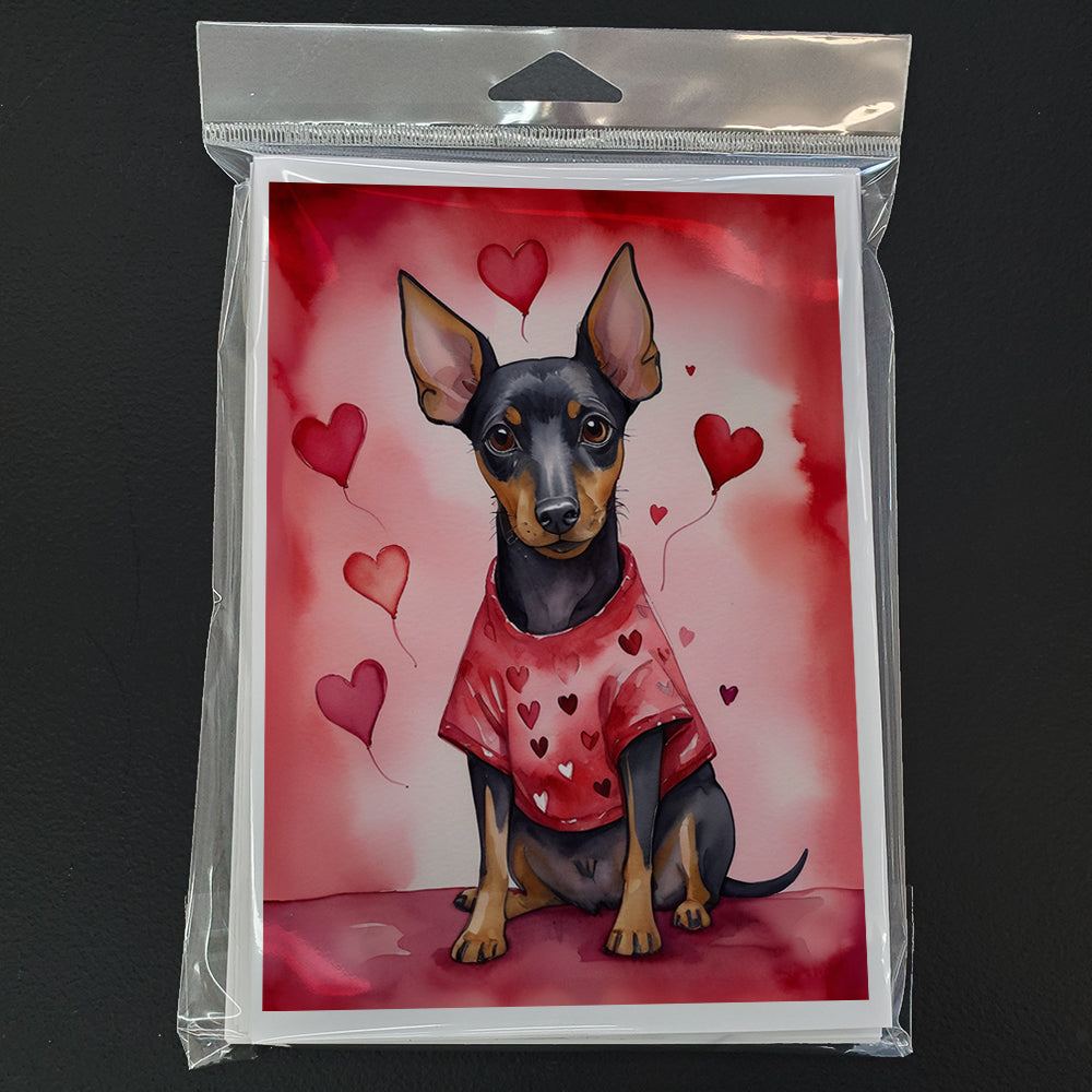 Manchester Terrier My Valentine Greeting Cards Pack of 8