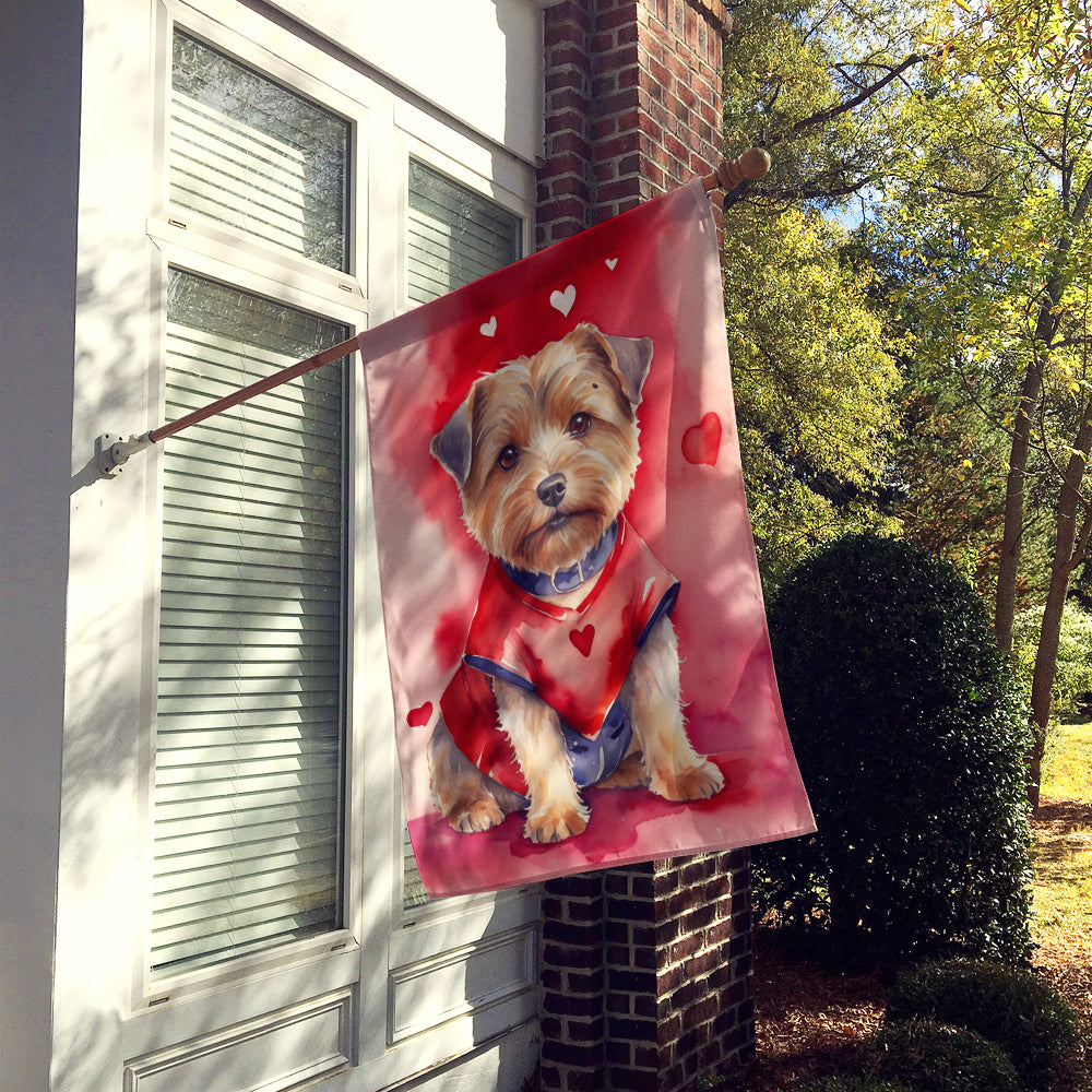 Norfolk Terrier My Valentine House Flag