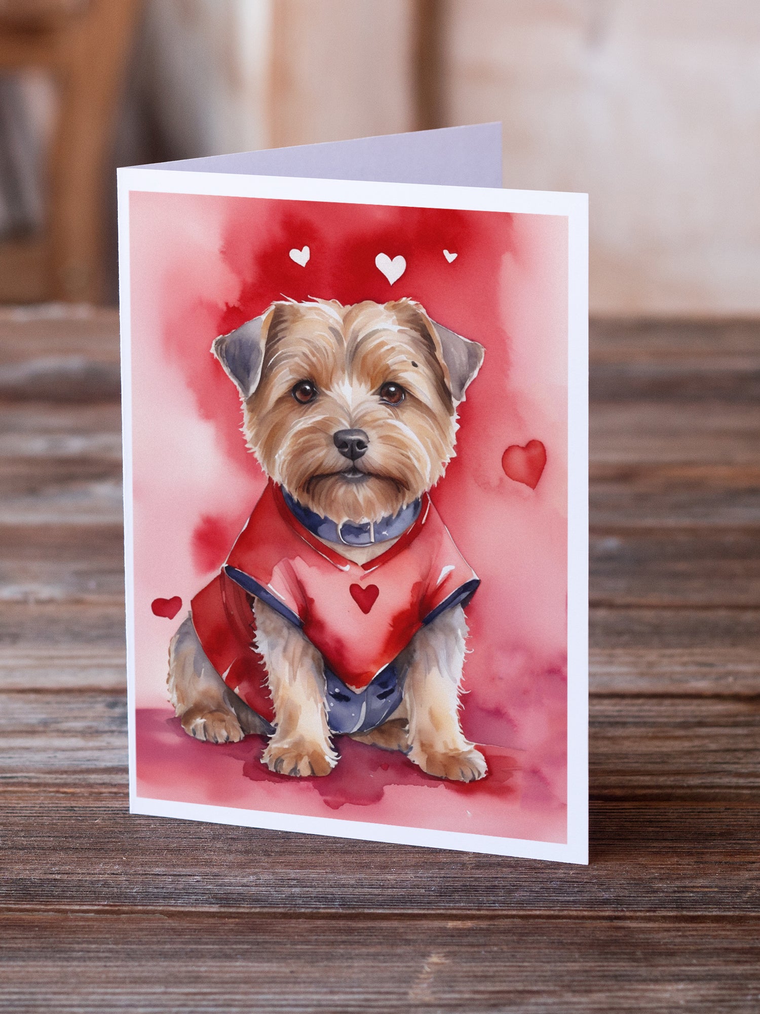 Norfolk Terrier My Valentine Greeting Cards Pack of 8