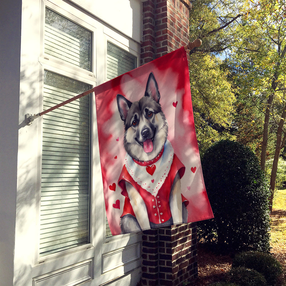 Buy this Norwegian Elkhound My Valentine House Flag