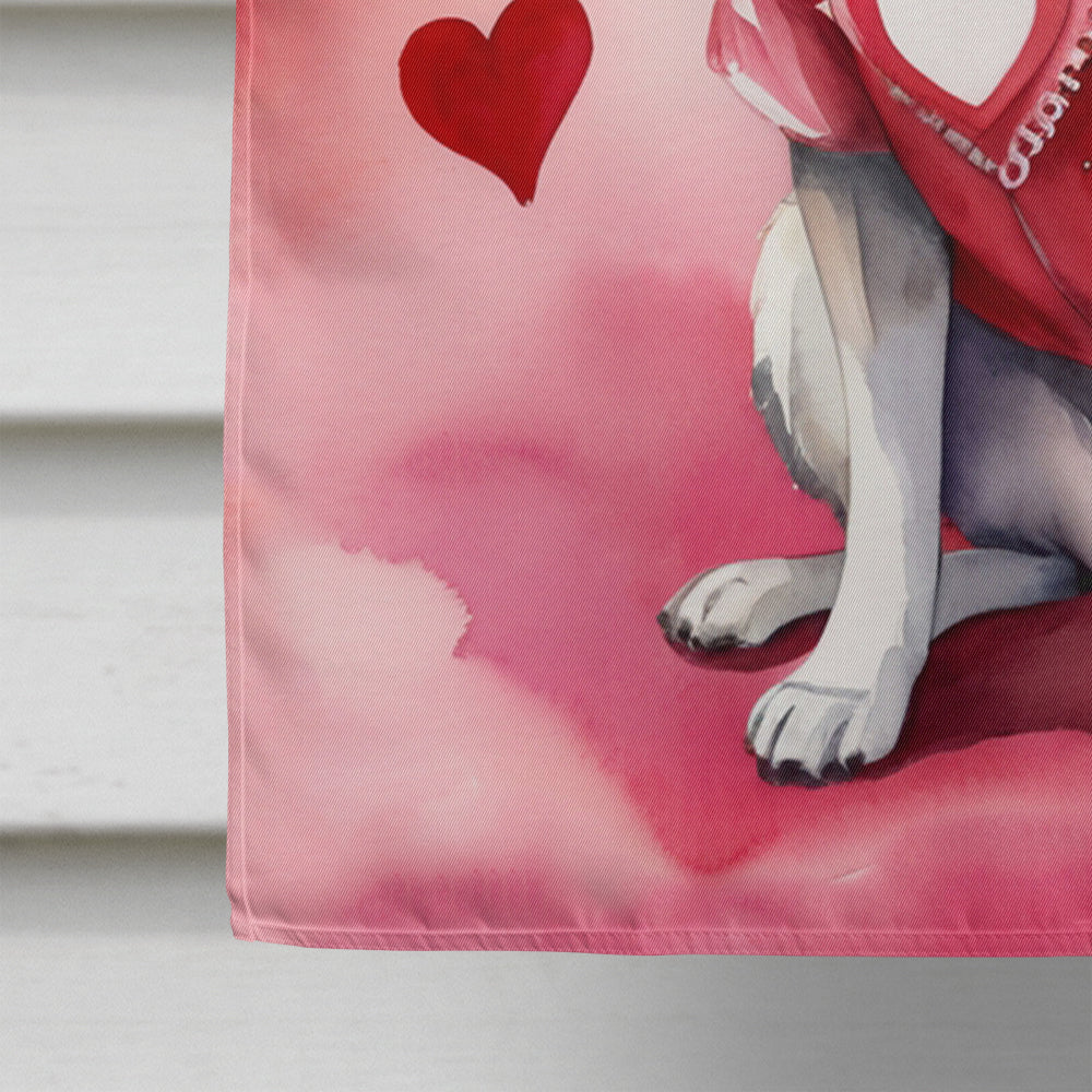 Norwegian Elkhound My Valentine House Flag