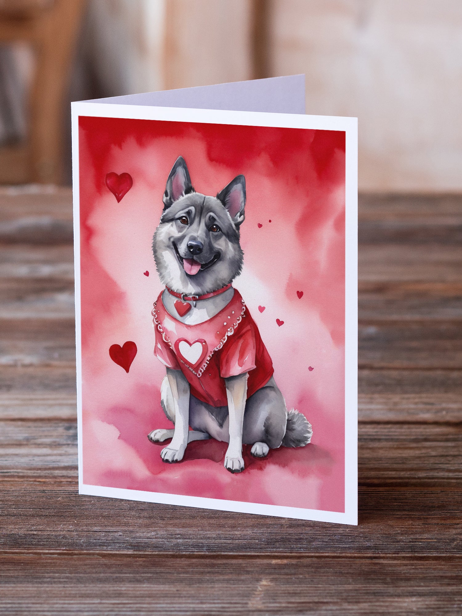 Buy this Norwegian Elkhound My Valentine Greeting Cards Pack of 8