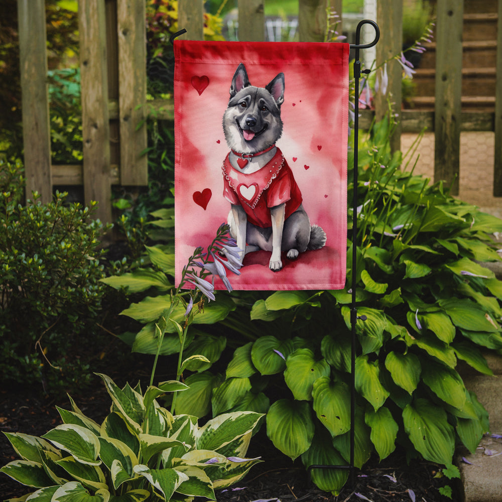Buy this Norwegian Elkhound My Valentine Garden Flag
