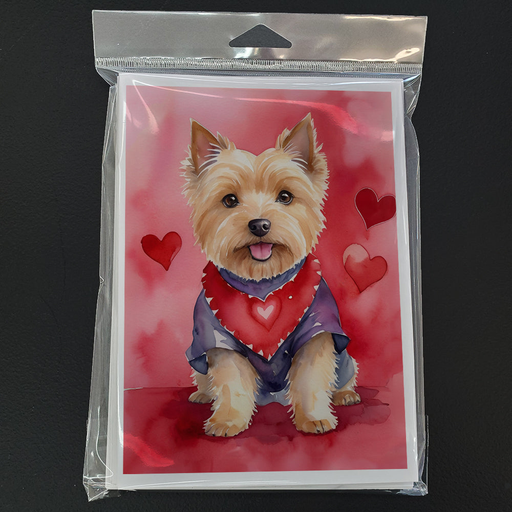 Norwich Terrier My Valentine Greeting Cards Pack of 8