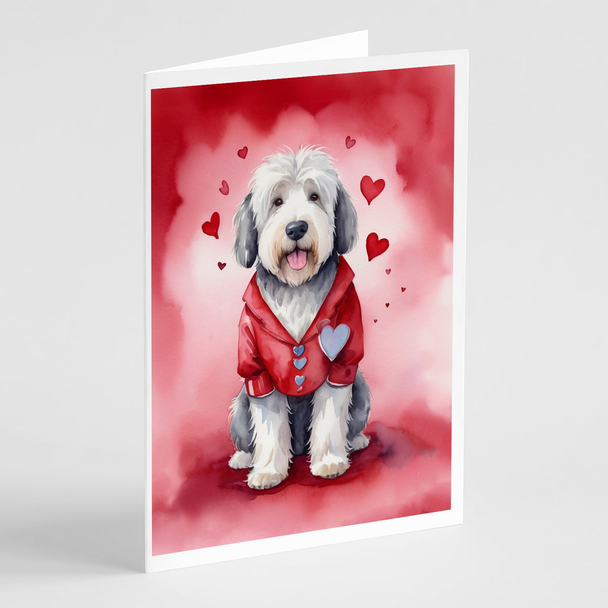 Buy this Old English Sheepdog My Valentine Greeting Cards Pack of 8