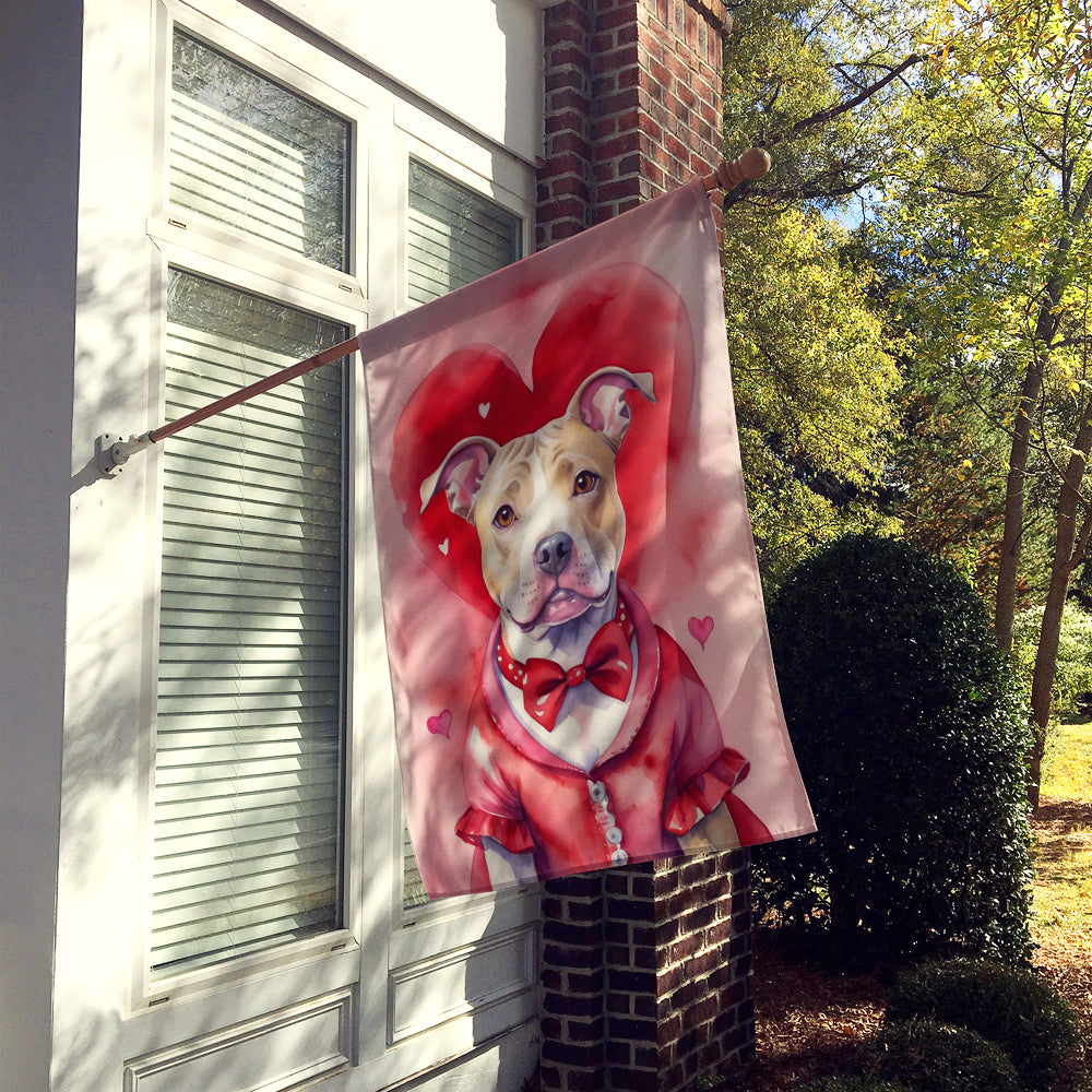 Pit Bull Terrier My Valentine House Flag