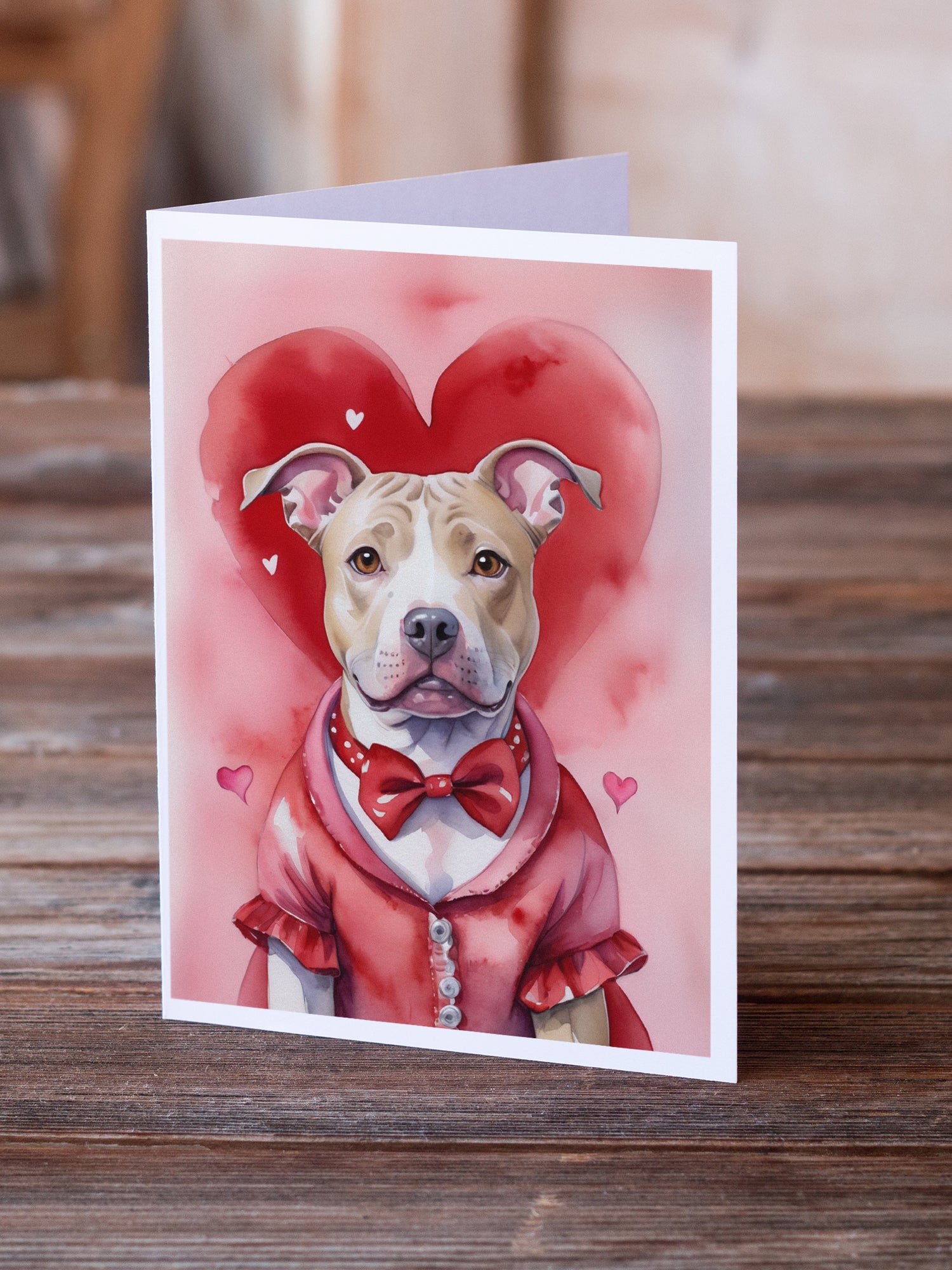 Pit Bull Terrier My Valentine Greeting Cards Pack of 8