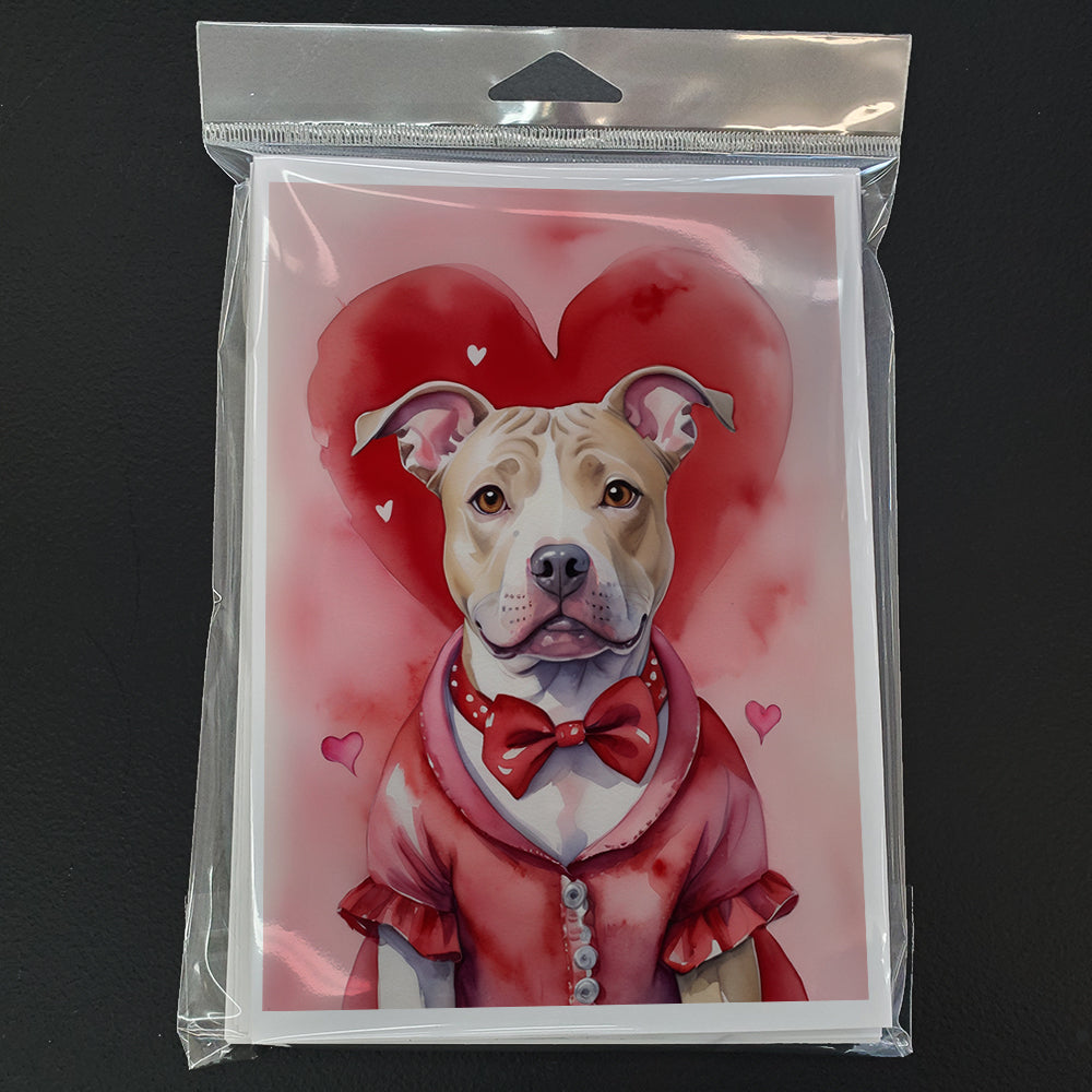 Pit Bull Terrier My Valentine Greeting Cards Pack of 8