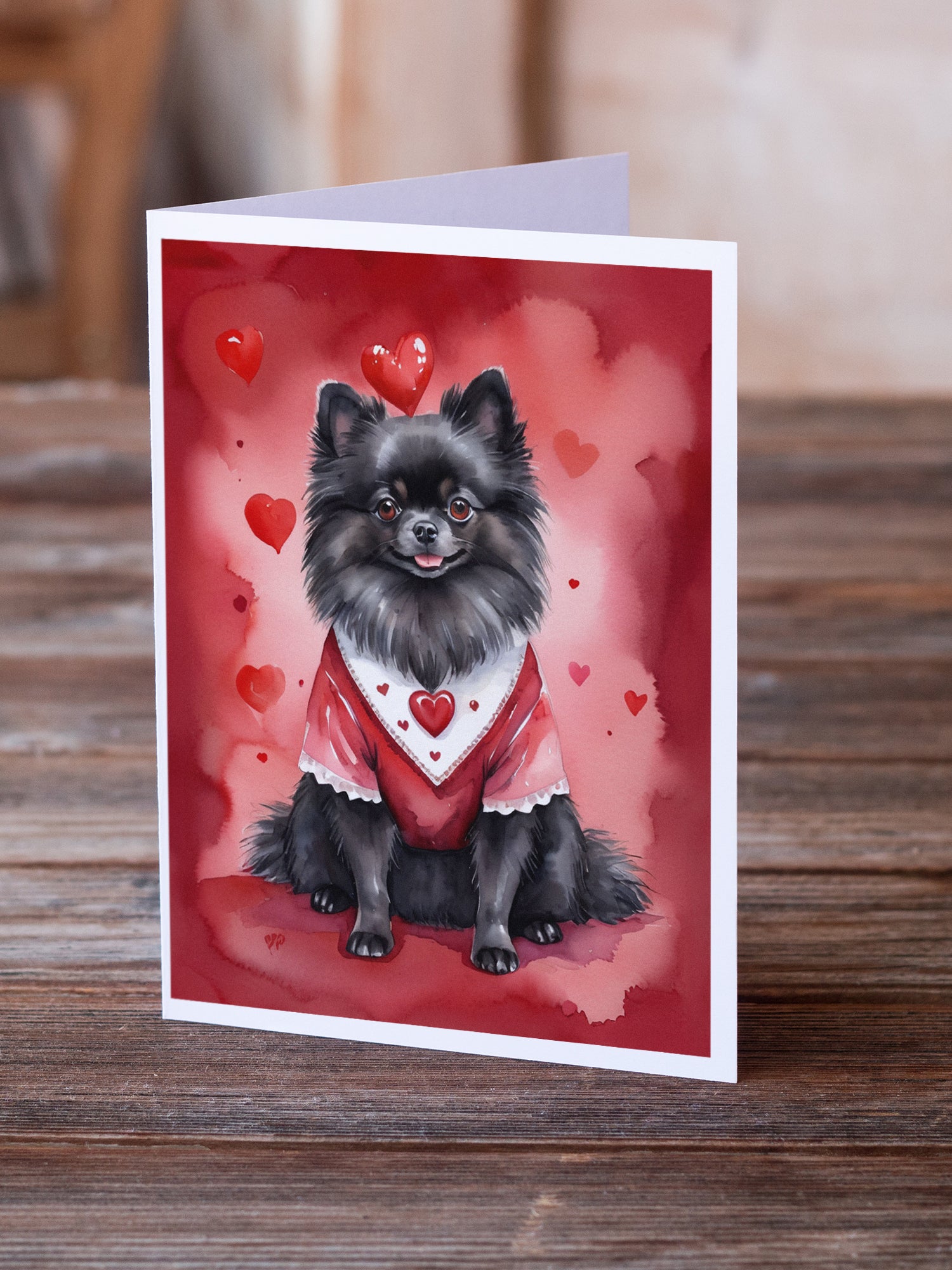 Pomeranian My Valentine Greeting Cards Pack of 8