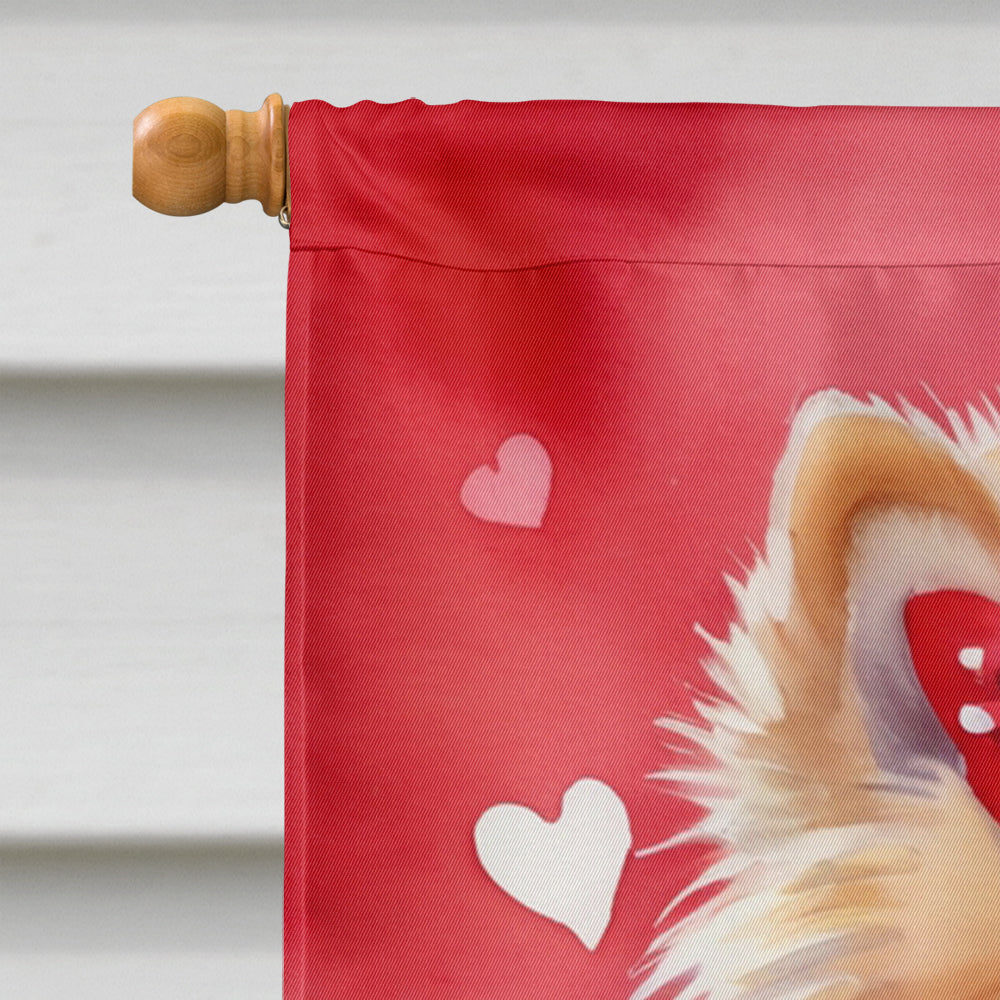 Pomeranian My Valentine House Flag