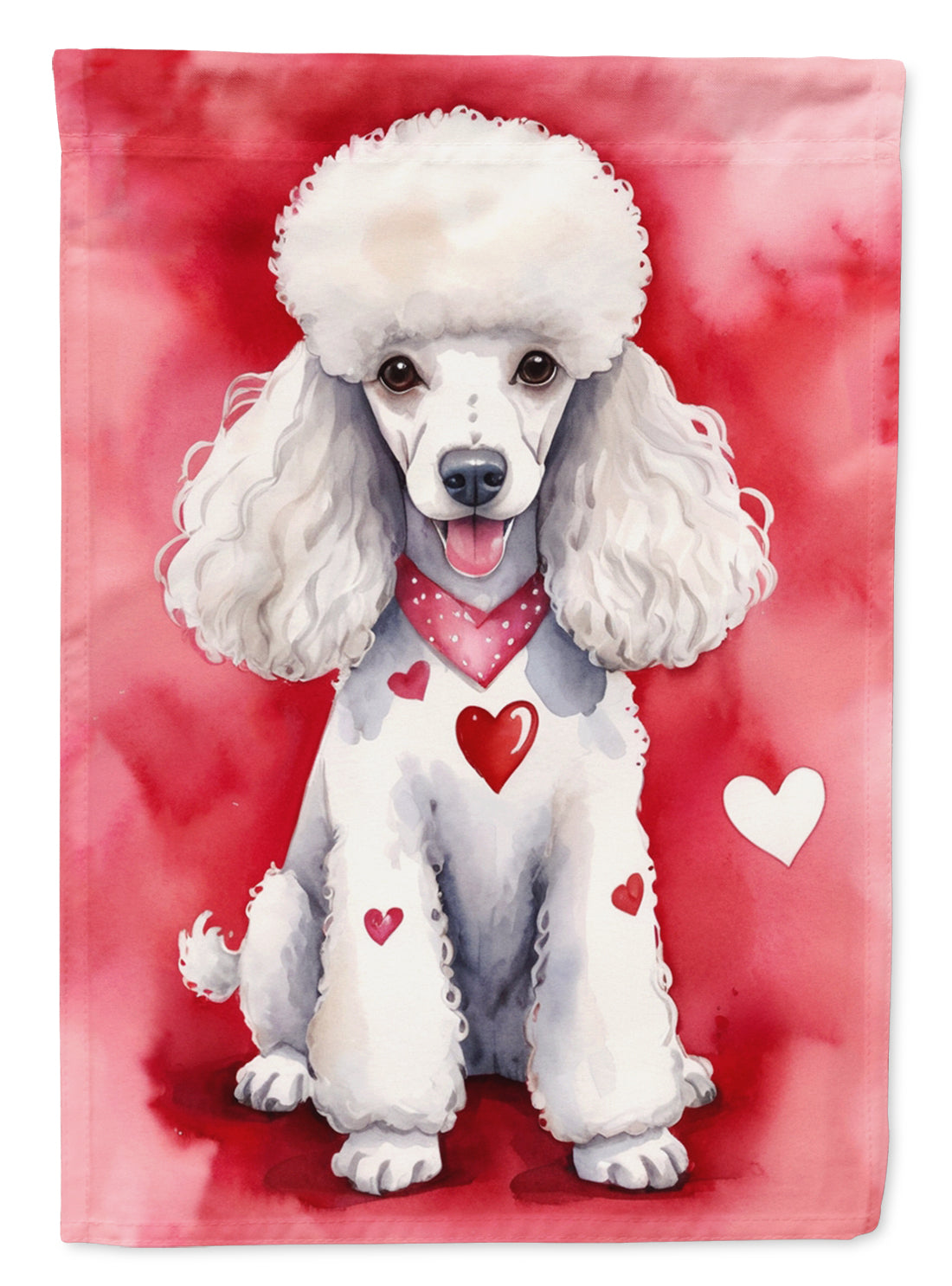 Buy this White Poodle My Valentine House Flag