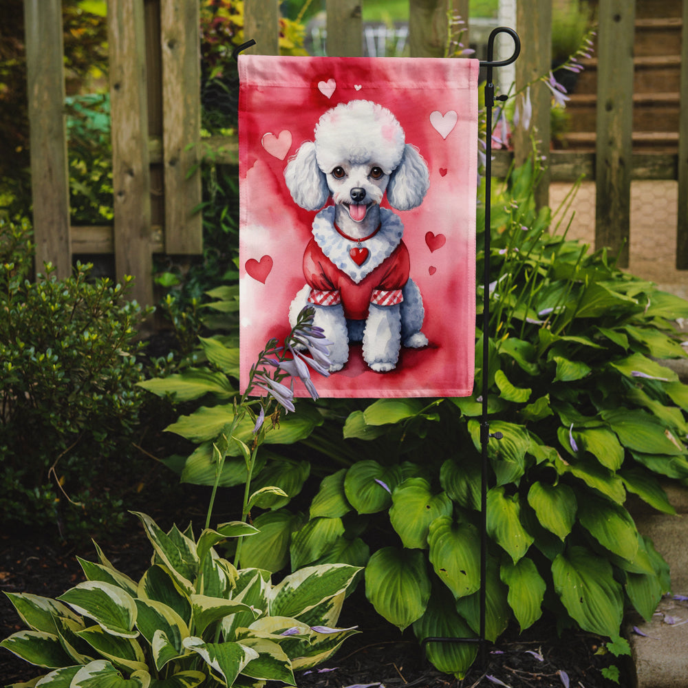 Buy this White Poodle My Valentine Garden Flag