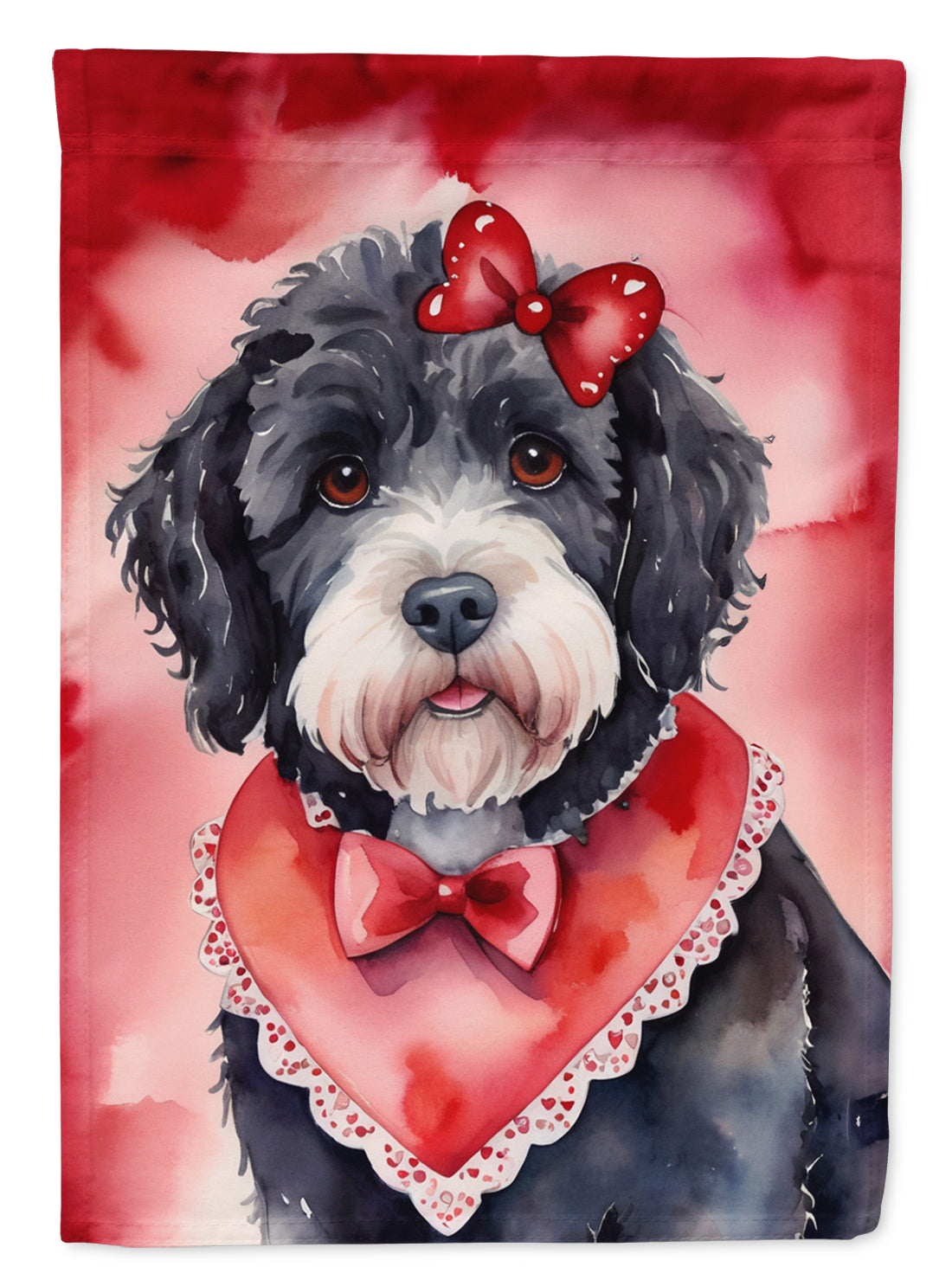 Buy this Portuguese Water Dog My Valentine House Flag