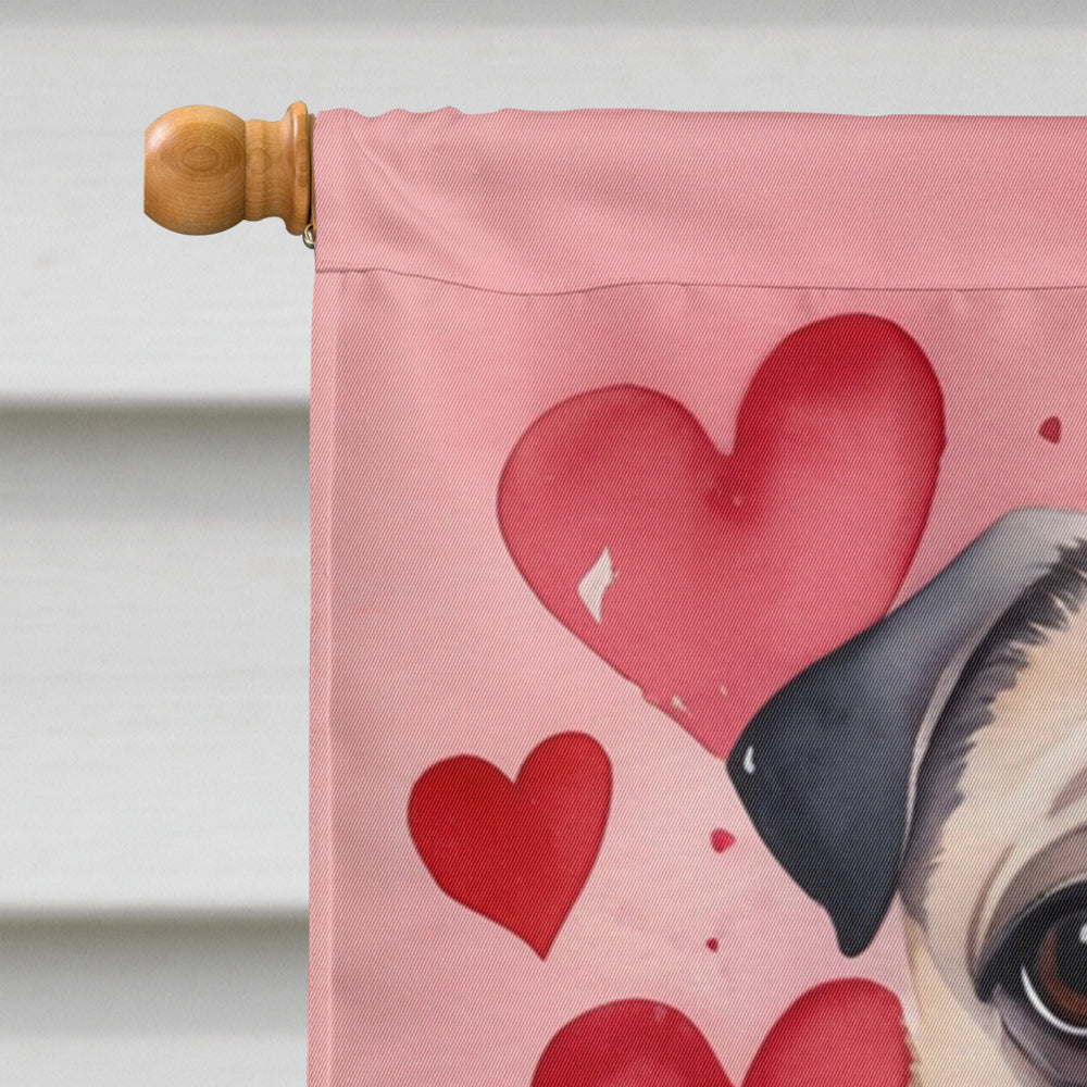 Pug My Valentine House Flag