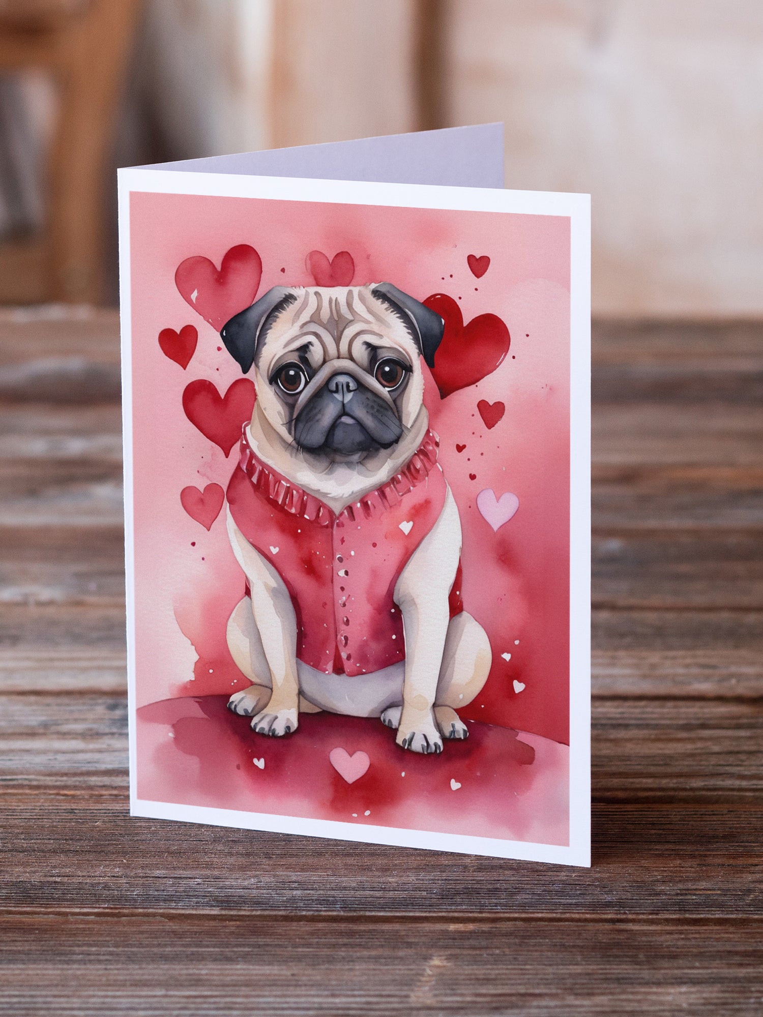 Pug My Valentine Greeting Cards Pack of 8