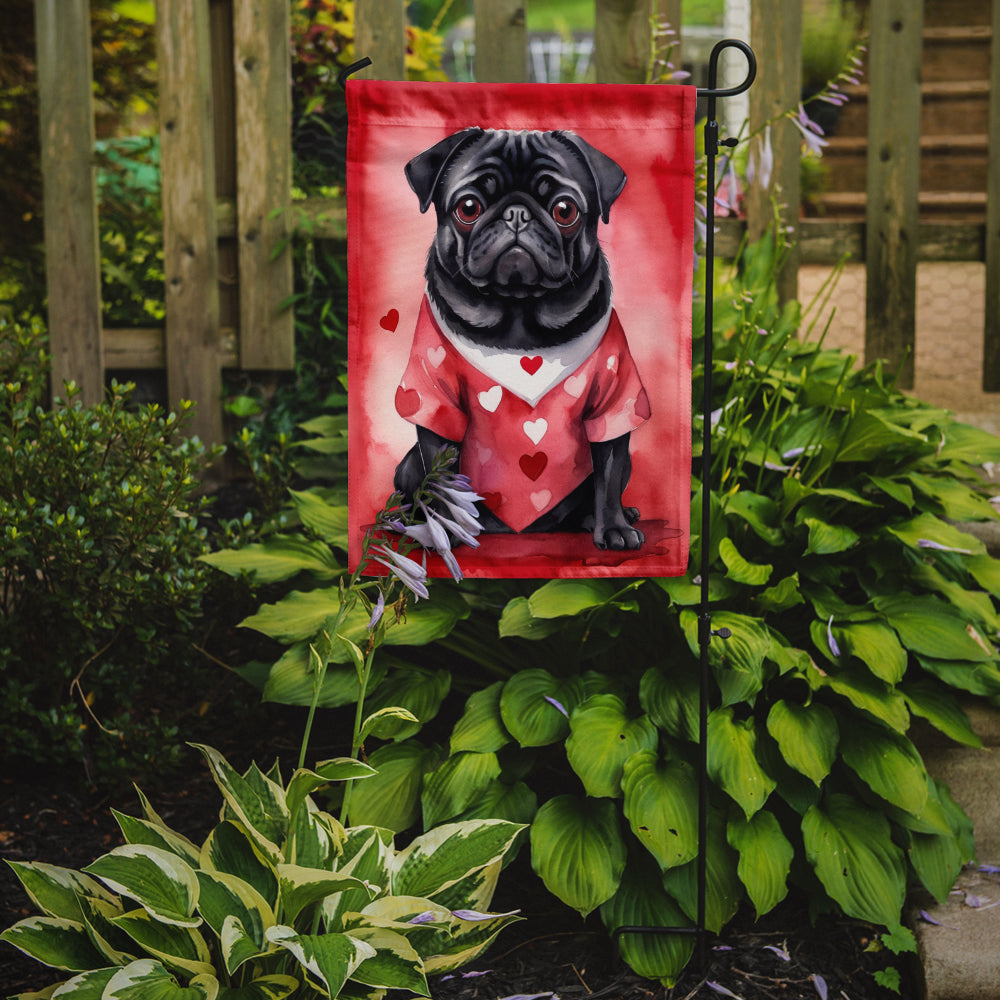 Pug My Valentine Garden Flag
