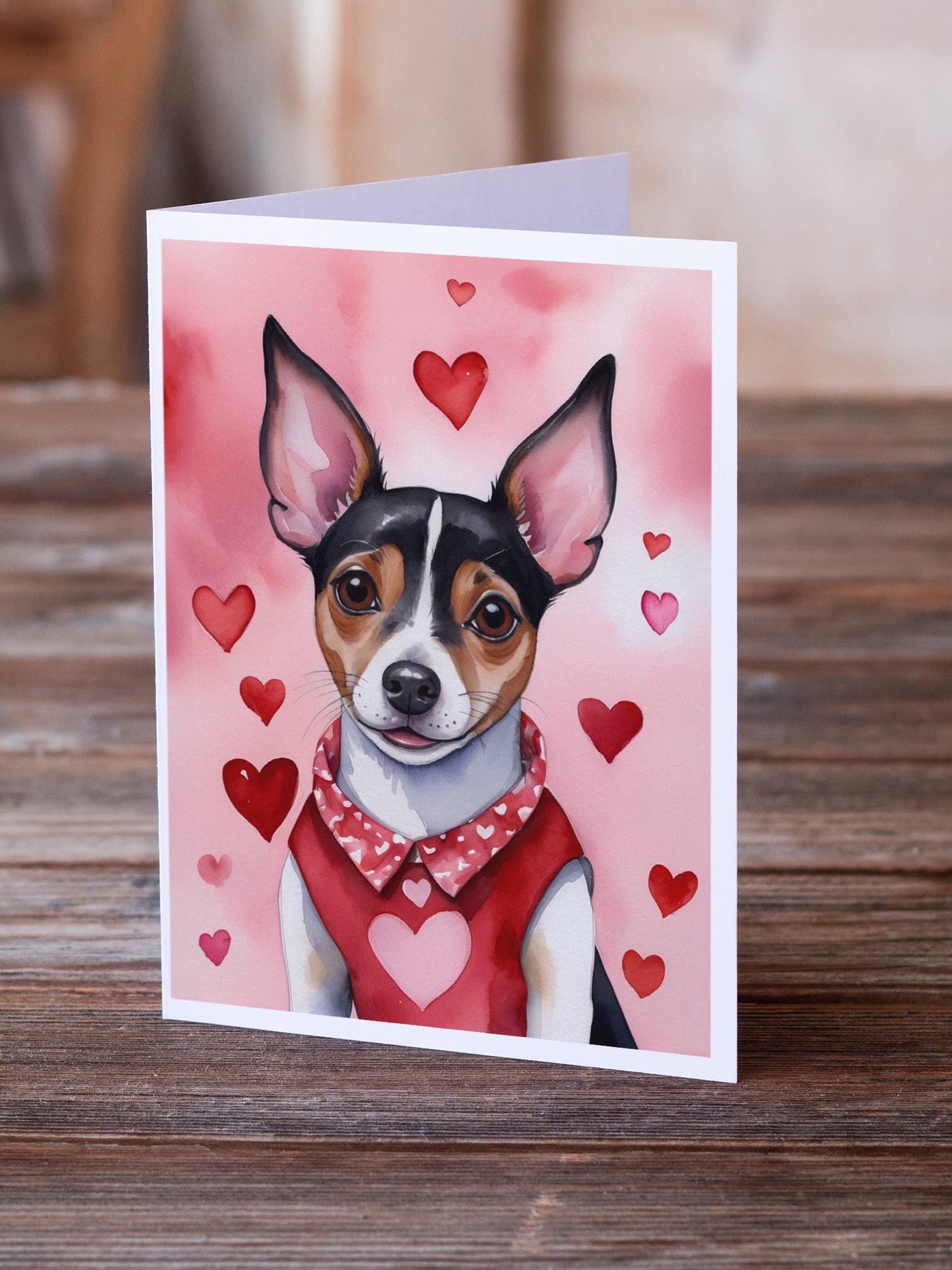 Rat Terrier My Valentine Greeting Cards Pack of 8