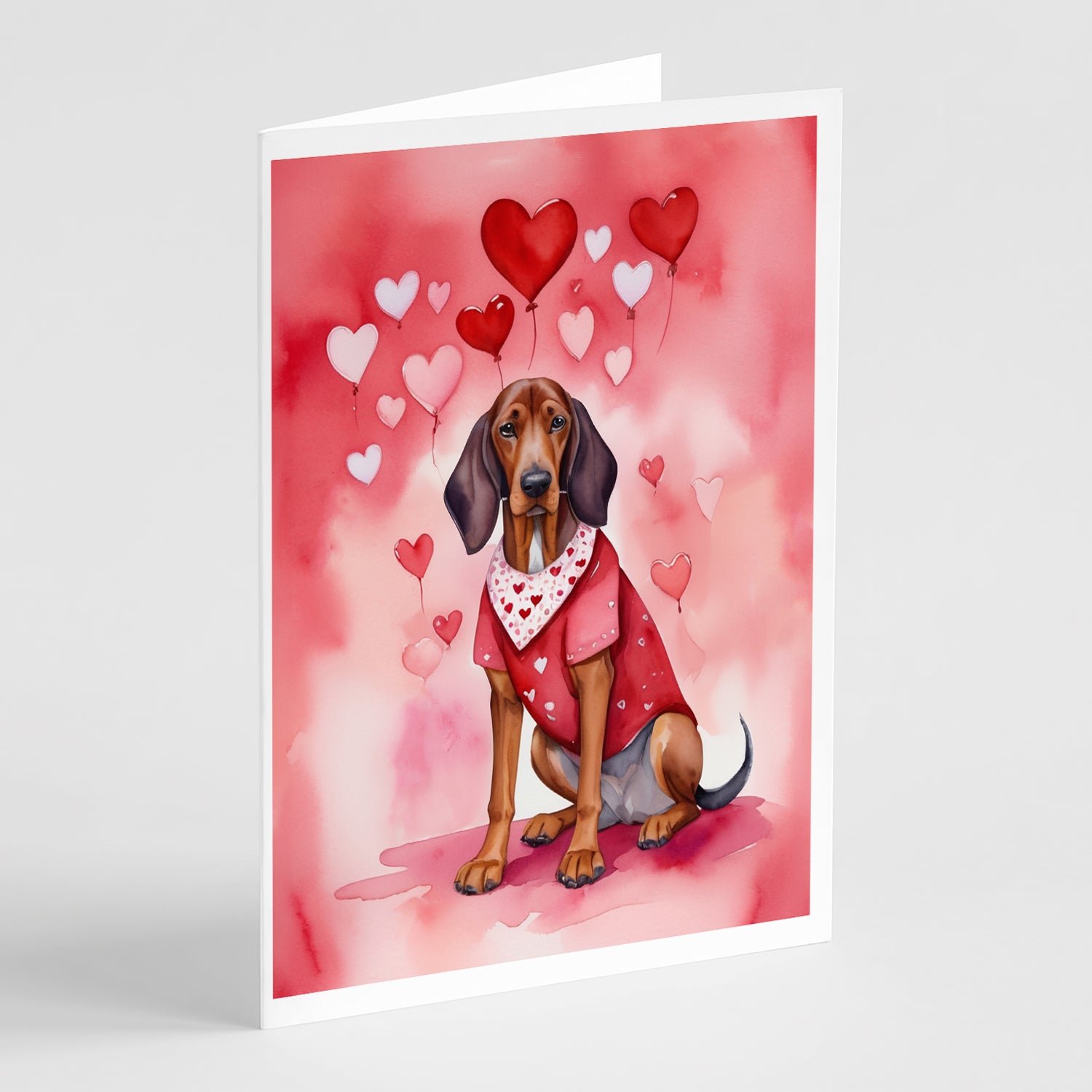 Buy this Redbone Coonhound My Valentine Greeting Cards Pack of 8