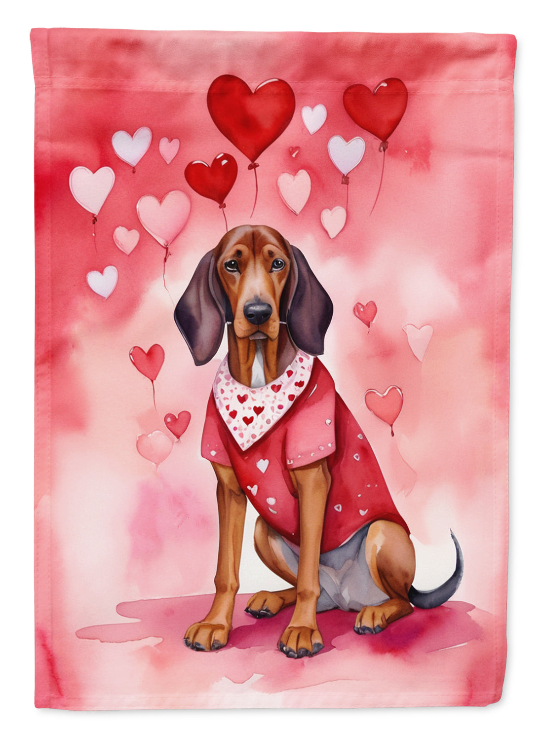 Buy this Redbone Coonhound My Valentine Garden Flag
