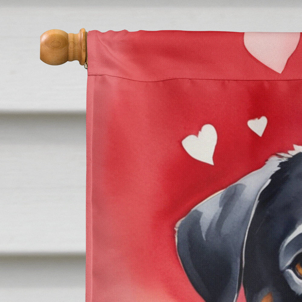 Rottweiler My Valentine House Flag