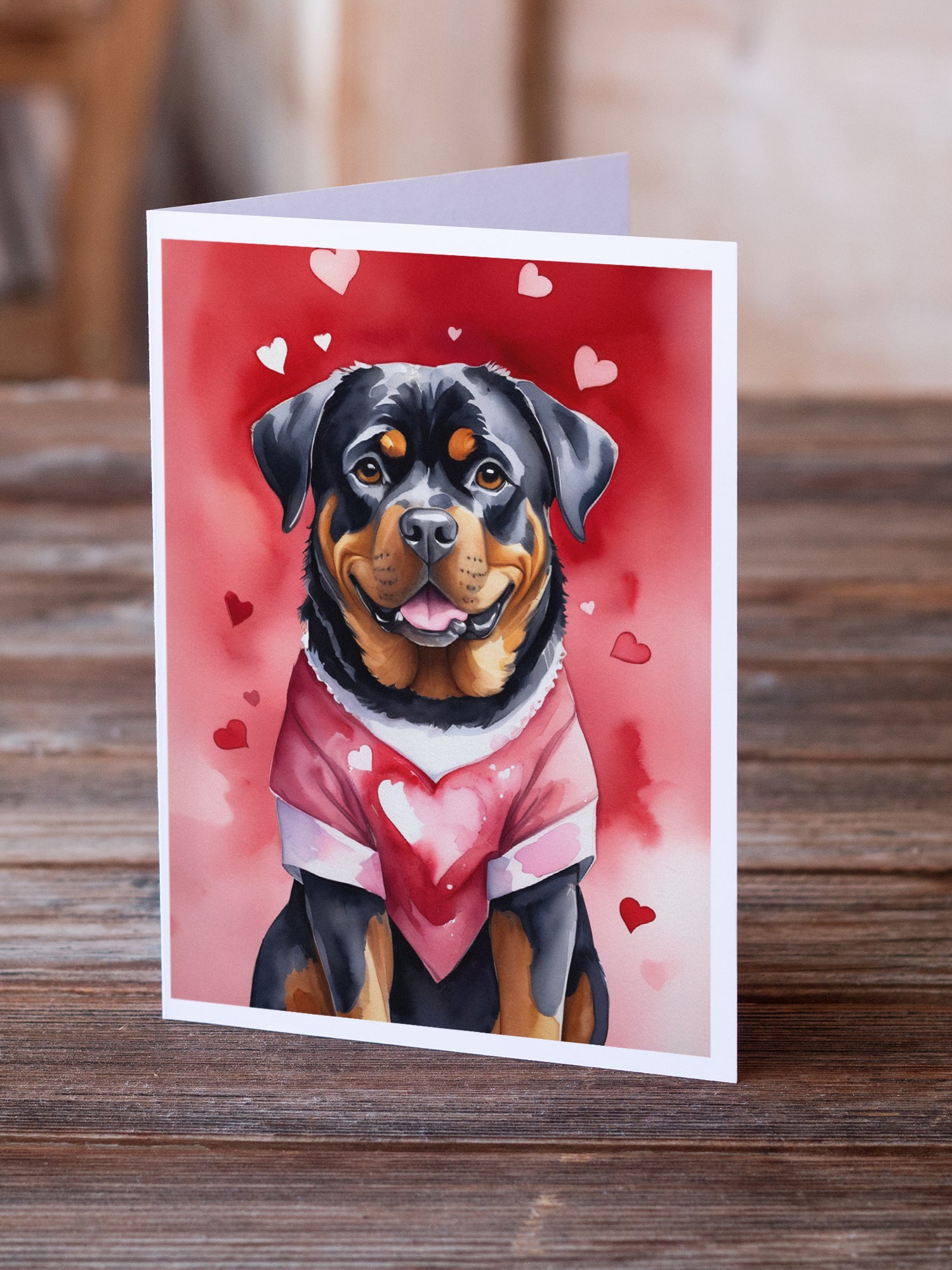 Rottweiler My Valentine Greeting Cards Pack of 8