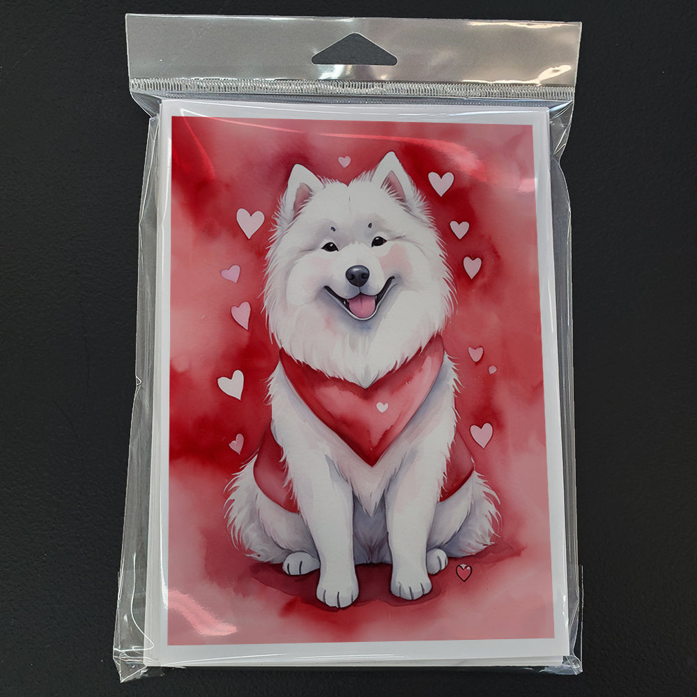 Samoyed My Valentine Greeting Cards Pack of 8