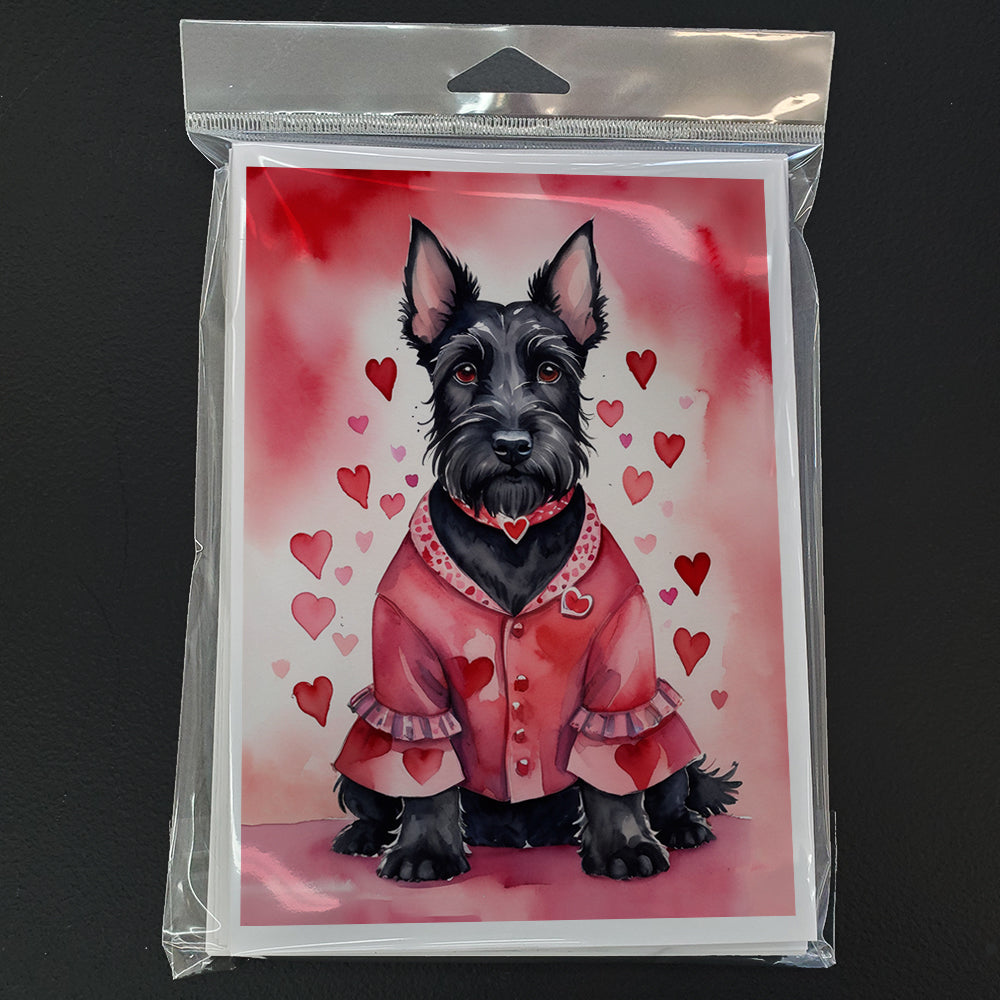 Scottish Terrier My Valentine Greeting Cards Pack of 8